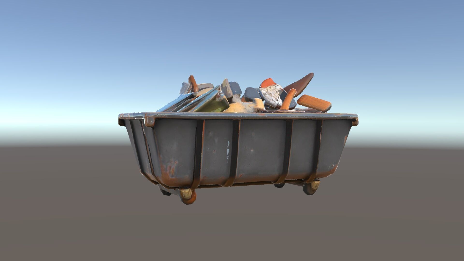 Rustic Dumpster and Debris Model Pack Low-poly 3D model_34