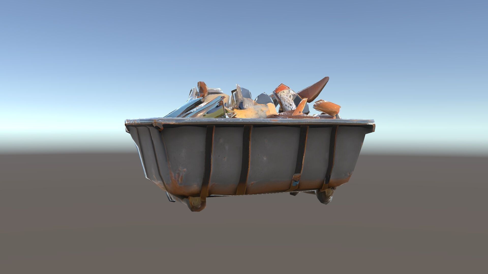 Rustic Dumpster and Debris Model Pack Low-poly 3D model_35