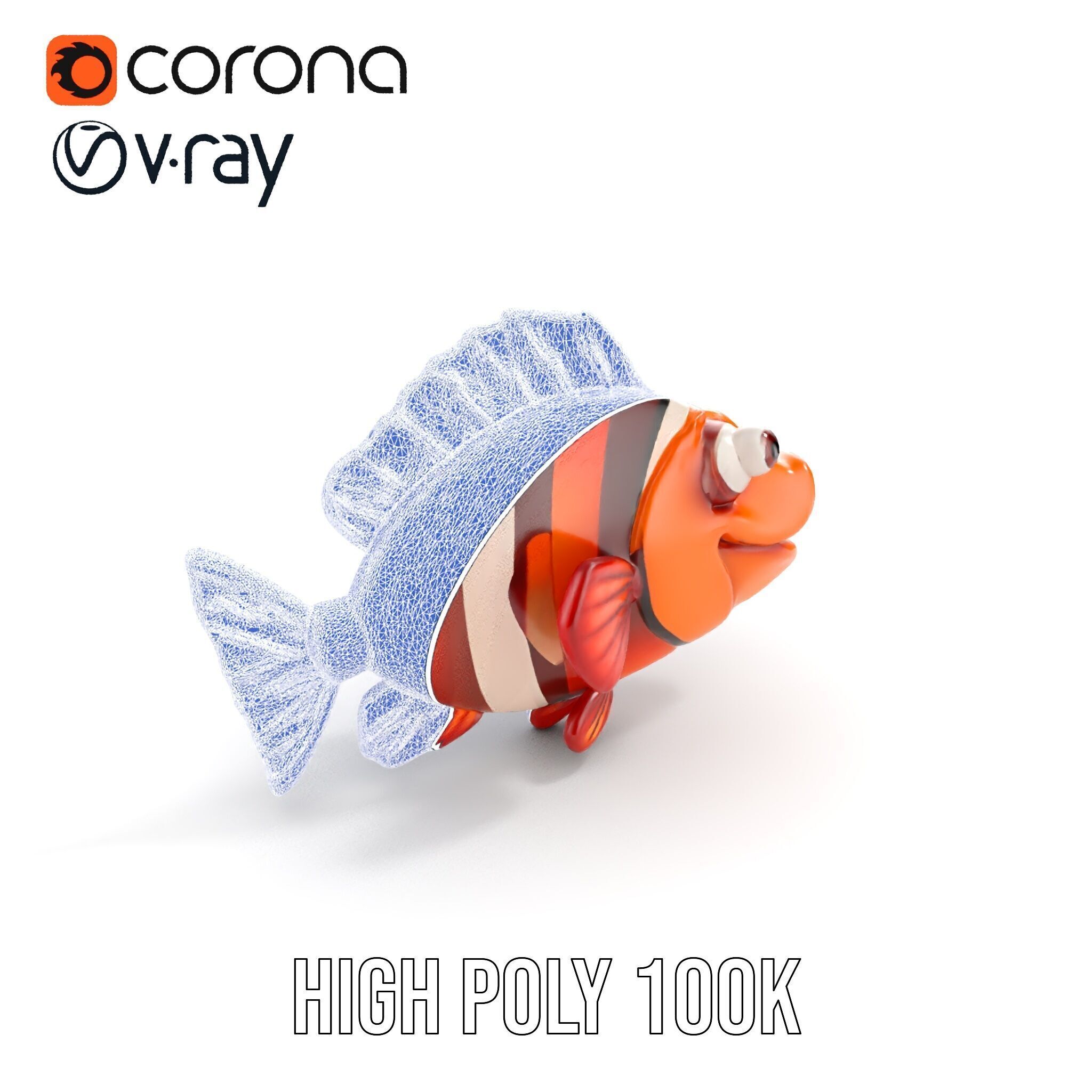 Cute Clownfish Cartoon Model Pack Low-poly 3D model_29