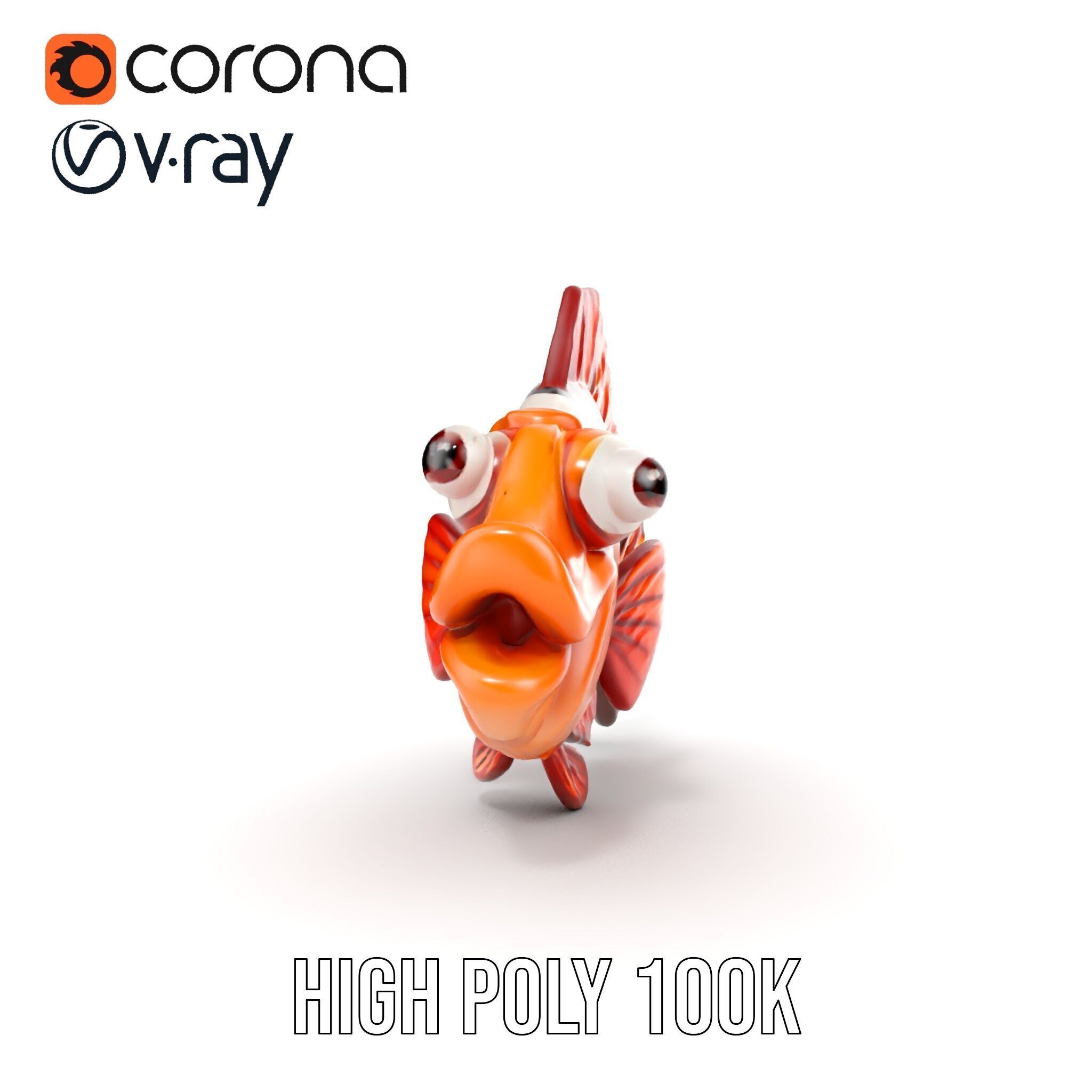 Cute Clownfish Cartoon Model Pack Low-poly 3D model_32