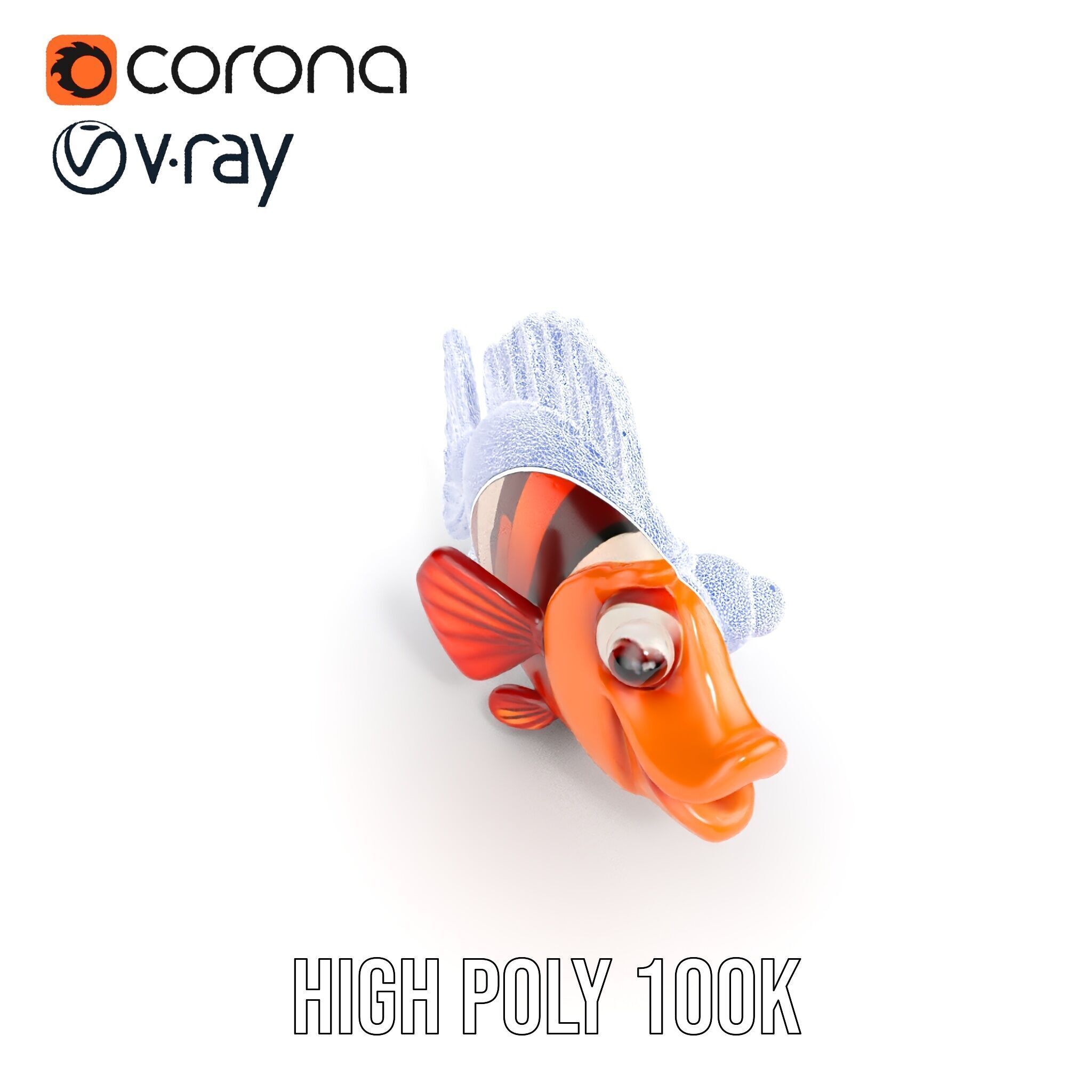 Cute Clownfish Cartoon Model Pack Low-poly 3D model_36