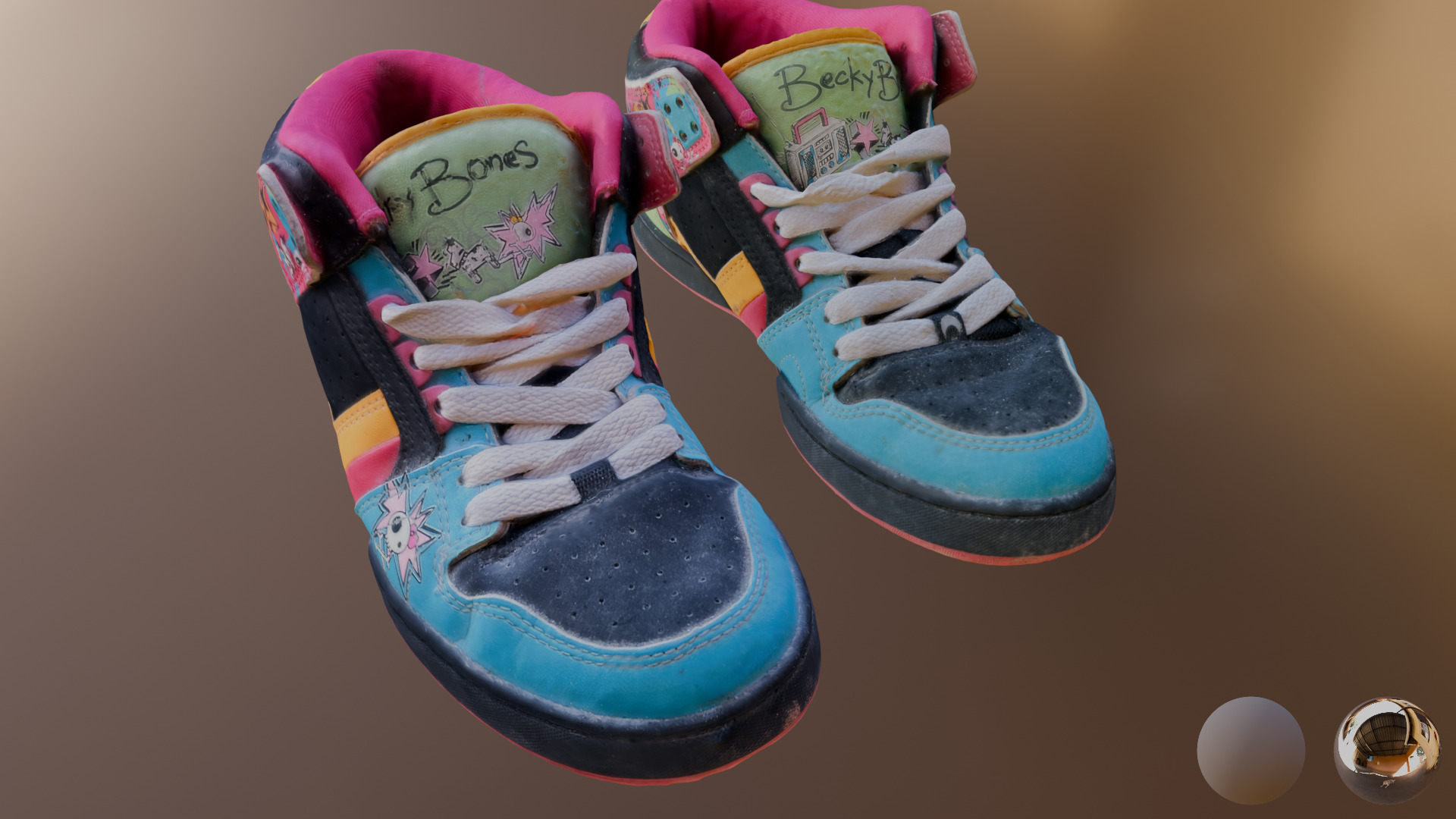 Scanned Used Skater Shoes 3D model_3