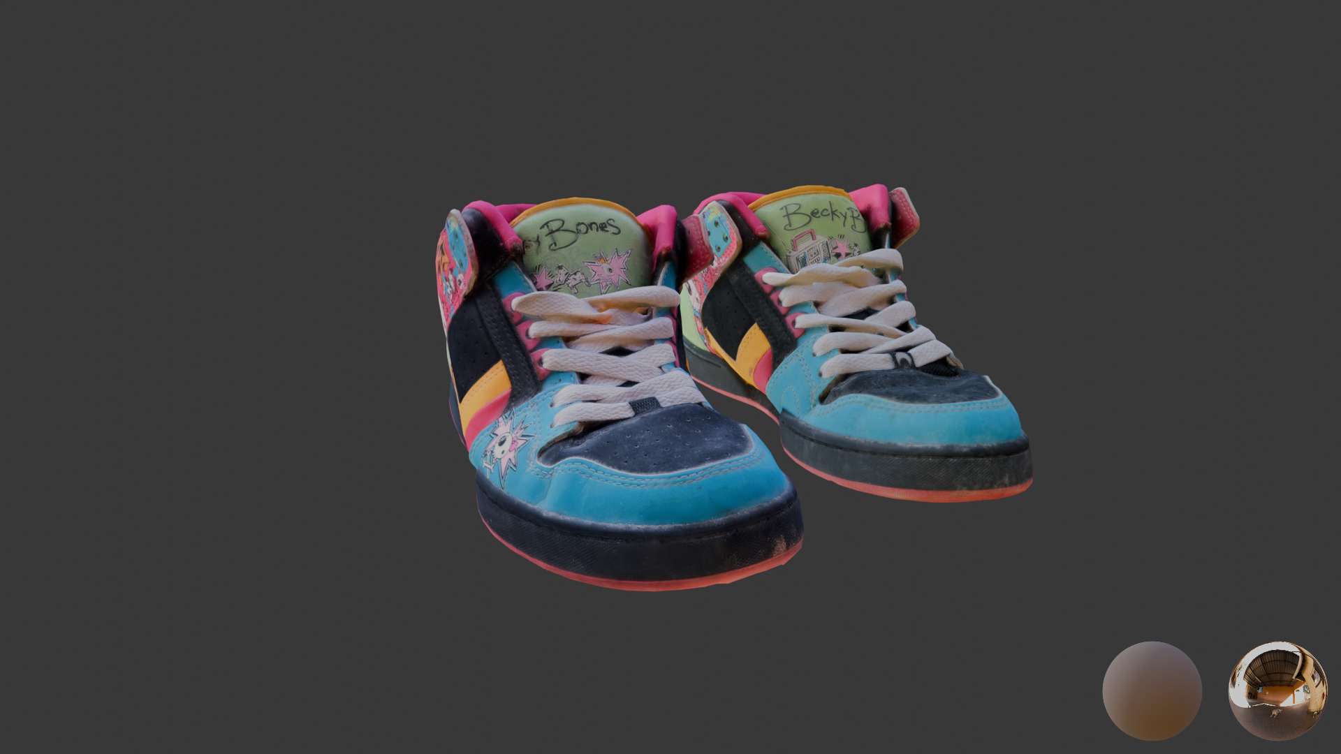 Scanned Used Skater Shoes 3D model_1