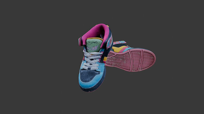Scanned Used Skater Shoes 3D model