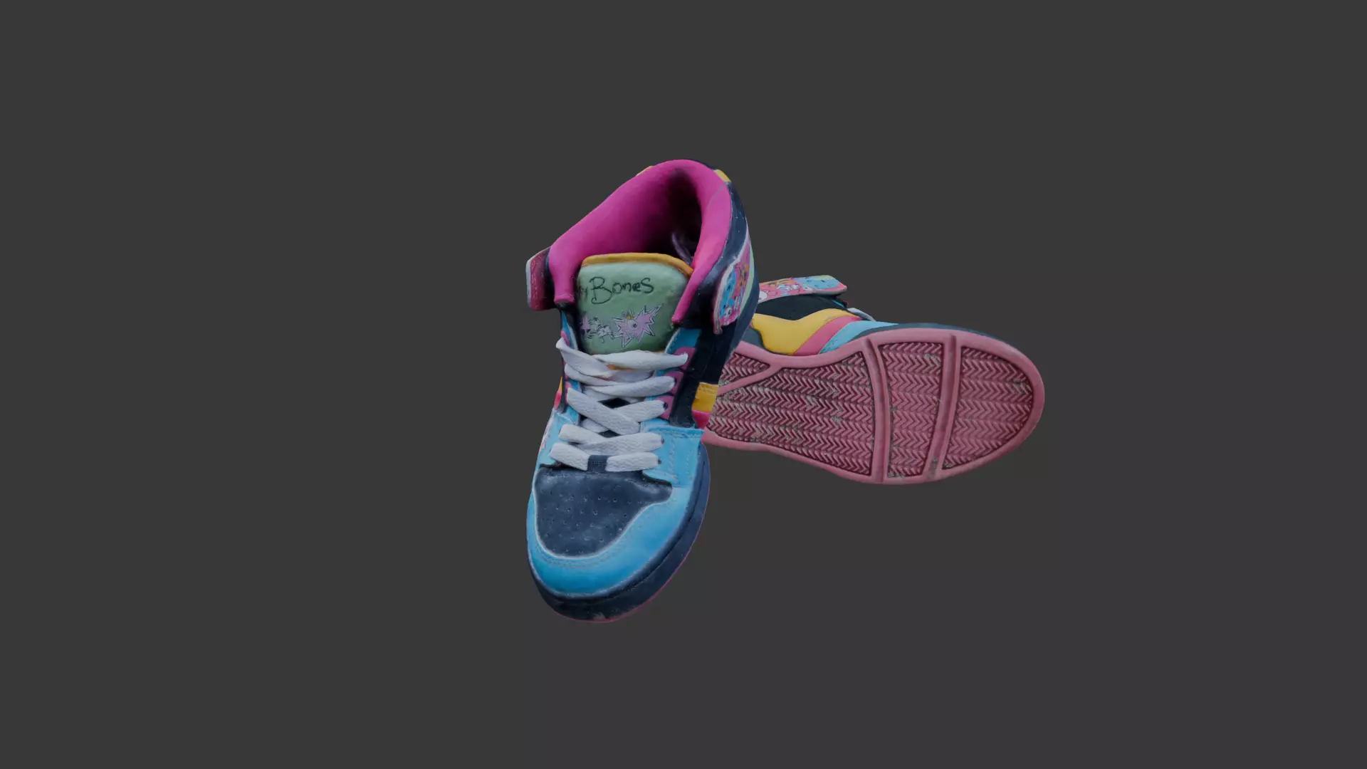 Scanned Used Skater Shoes 3D model_0