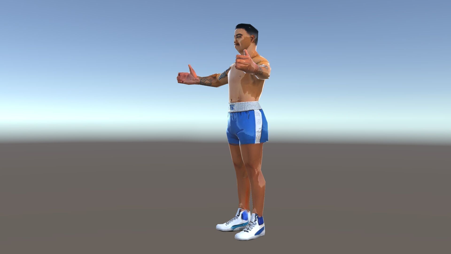 Boxer D Character Model Rigged and Animated Low-poly 3D model_34