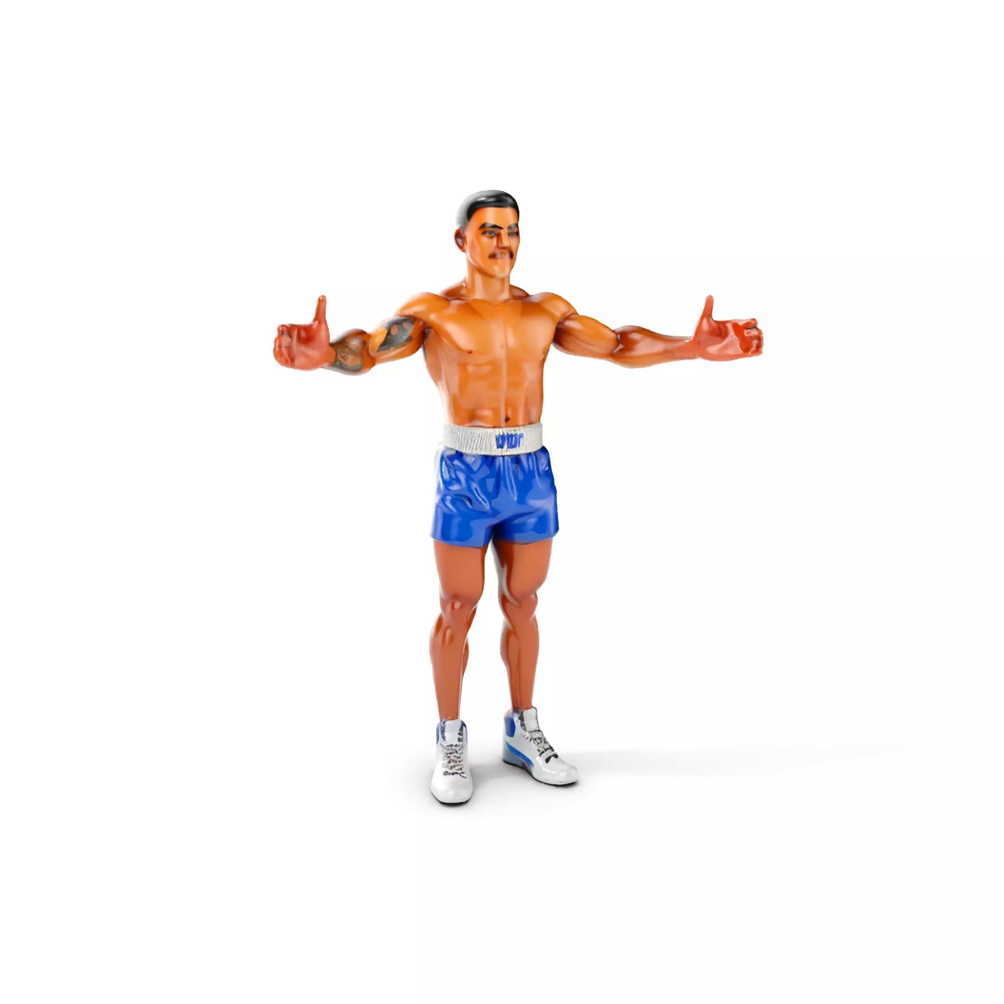 Boxer D Character Model Rigged and Animated Low-poly 3D model_0
