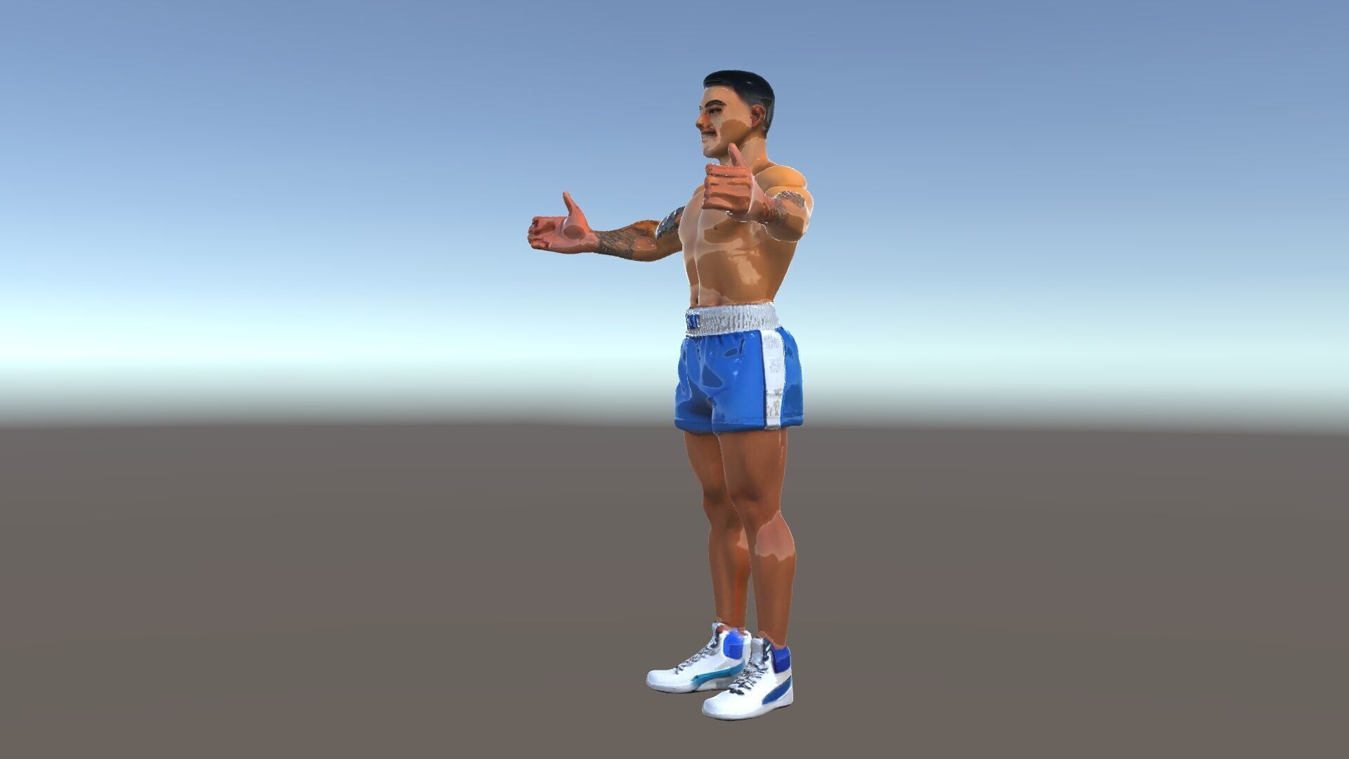 Boxer D Character Model Rigged and Animated Low-poly 3D model_38