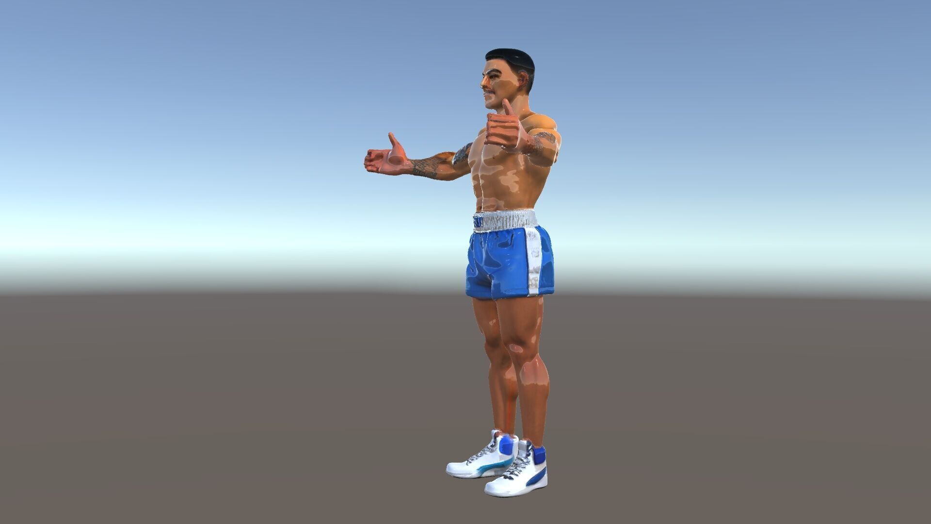 Boxer D Character Model Rigged and Animated Low-poly 3D model_5