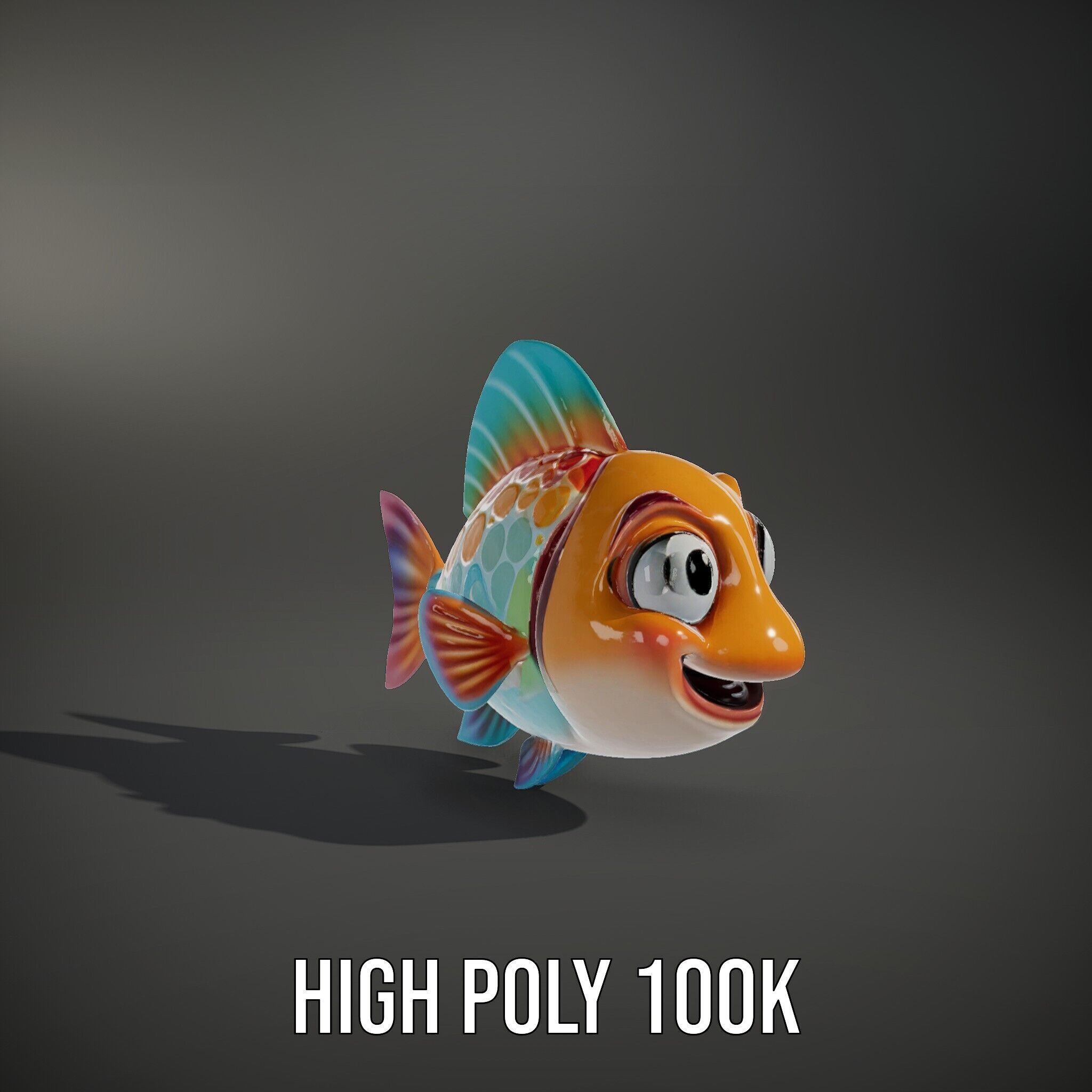 Cartoon Fish Model Pack with Vibrant Colors Low-poly 3D model_8