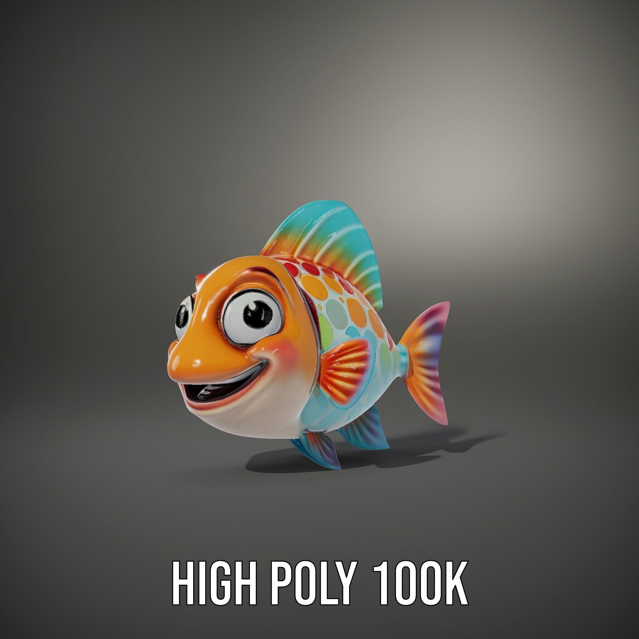 Cartoon Fish Model Pack with Vibrant Colors Low-poly 3D model_14