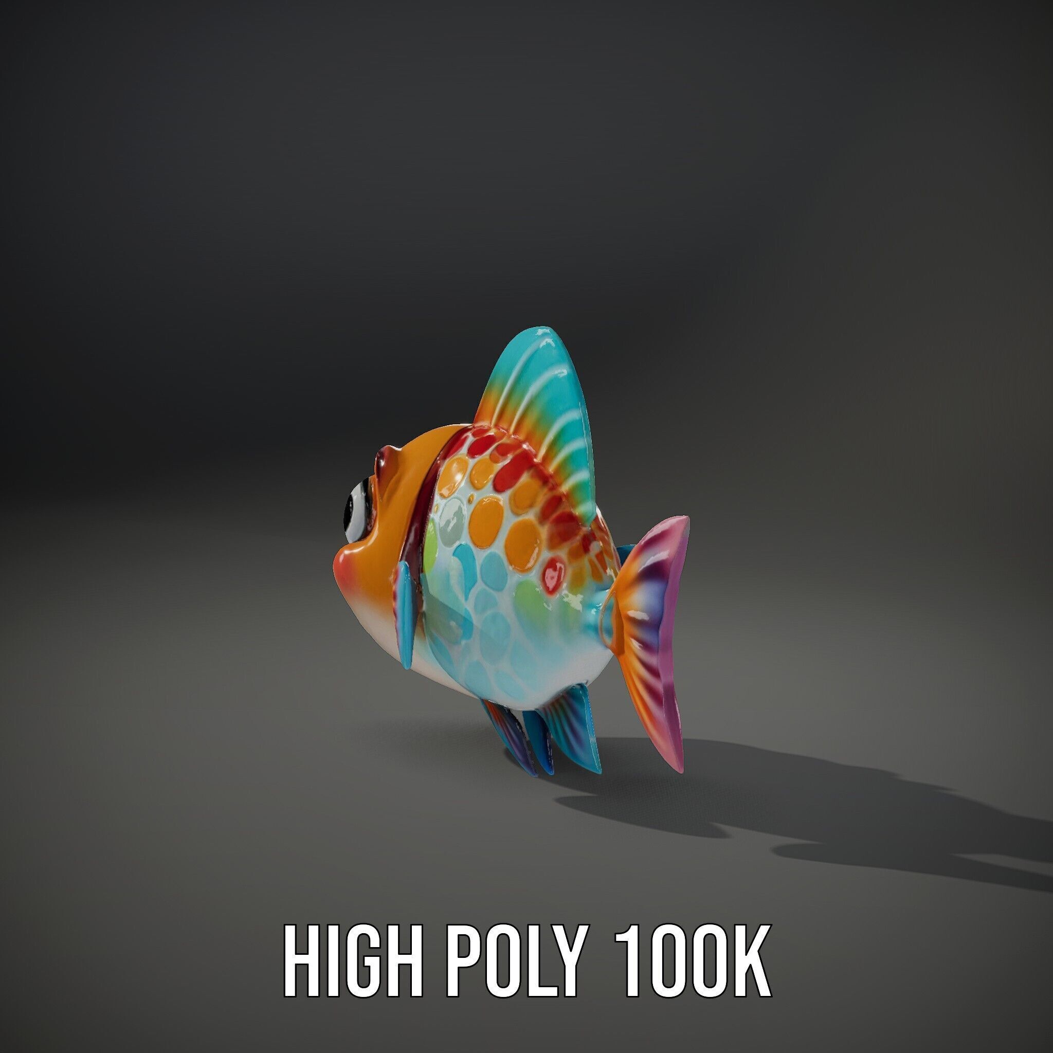 Cartoon Fish Model Pack with Vibrant Colors Low-poly 3D model_11