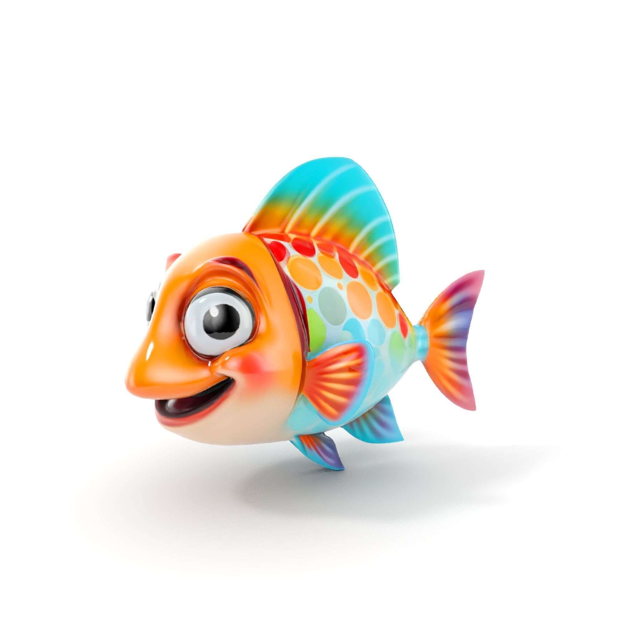 Cartoon Fish Model Pack with Vibrant Colors Low-poly 3D model_17