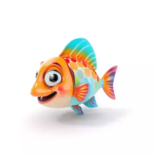 Cartoon Fish Model Pack with Vibrant Colors Low-poly 3D model