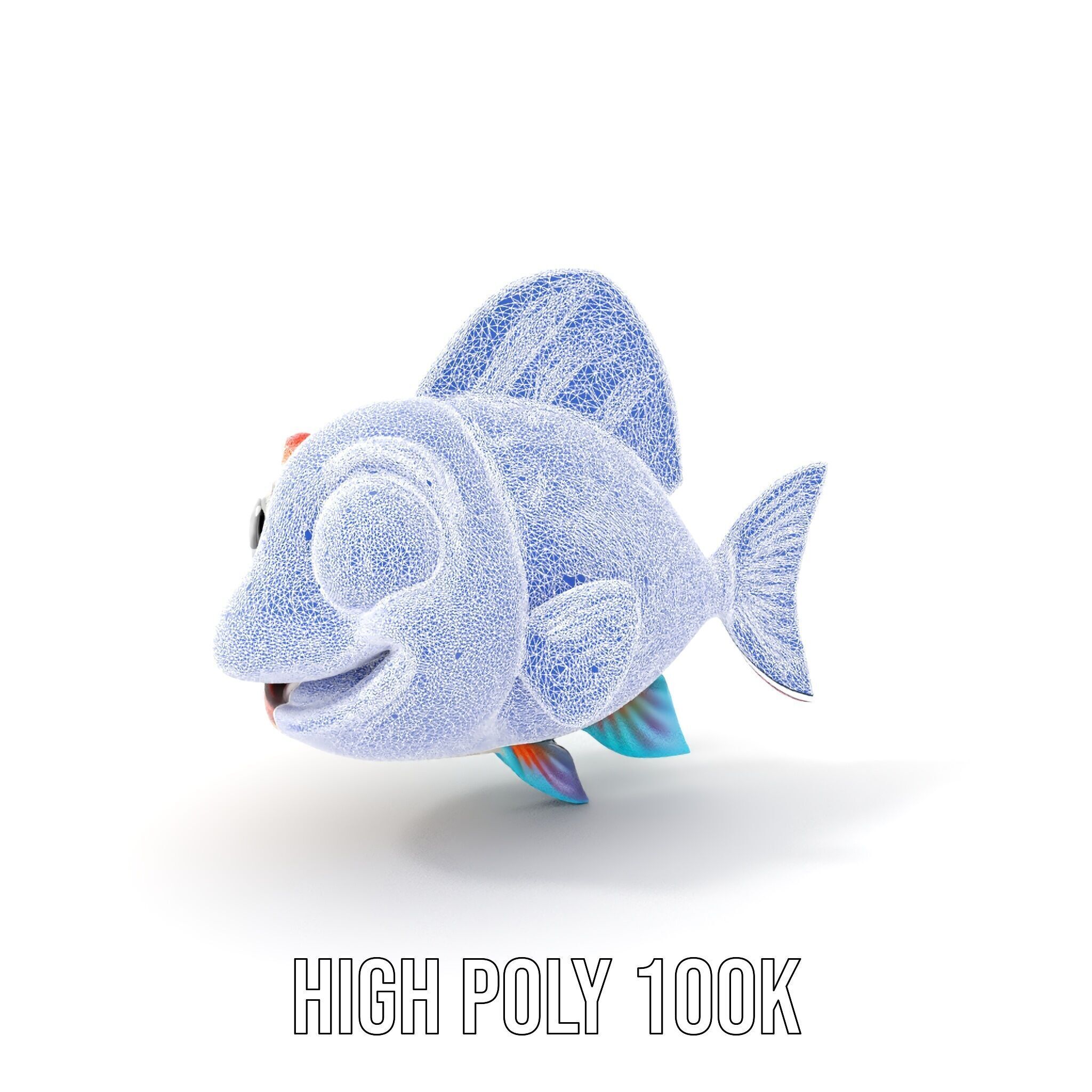Cartoon Fish Model Pack with Vibrant Colors Low-poly 3D model_29