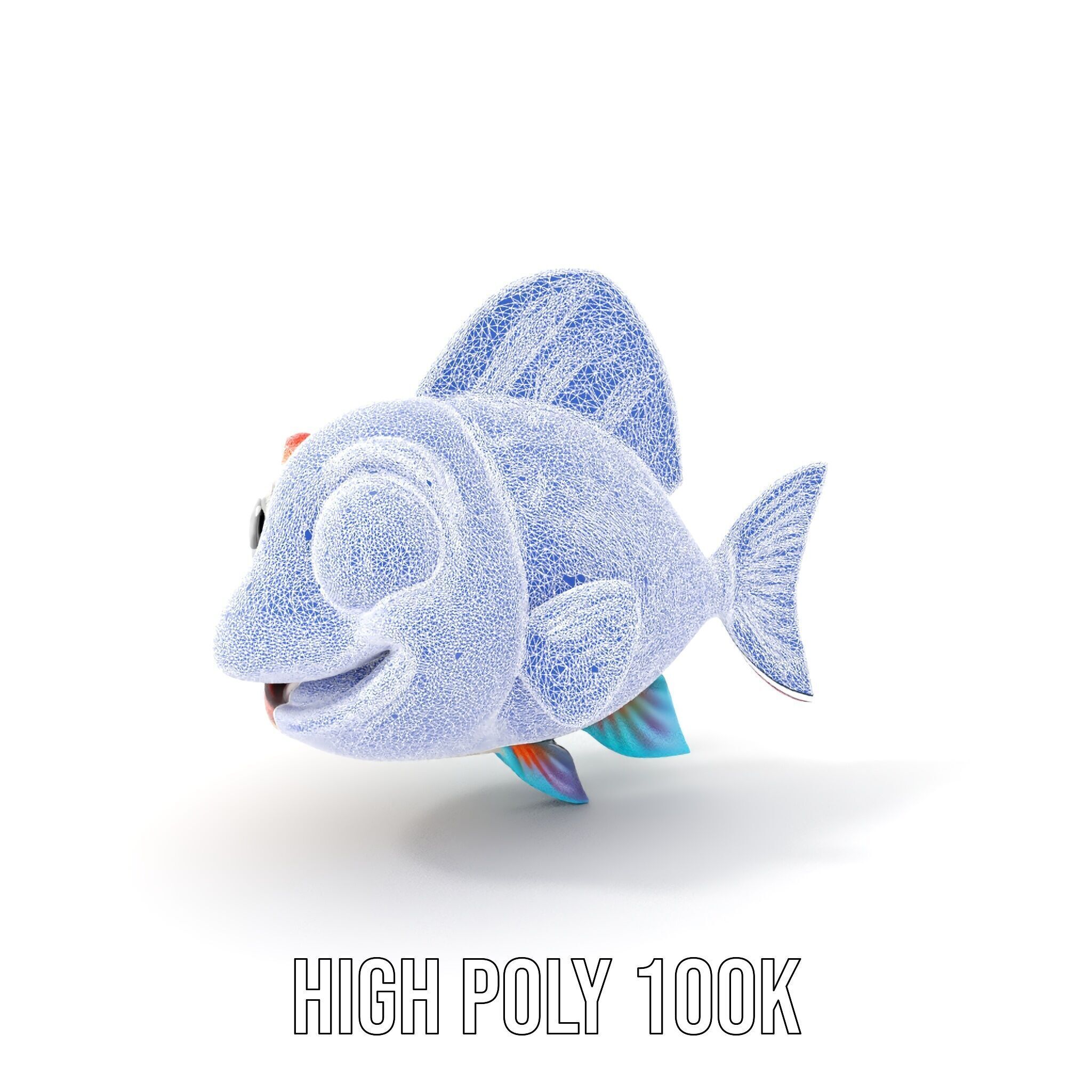 Cartoon Fish Model Pack with Vibrant Colors Low-poly 3D model_9