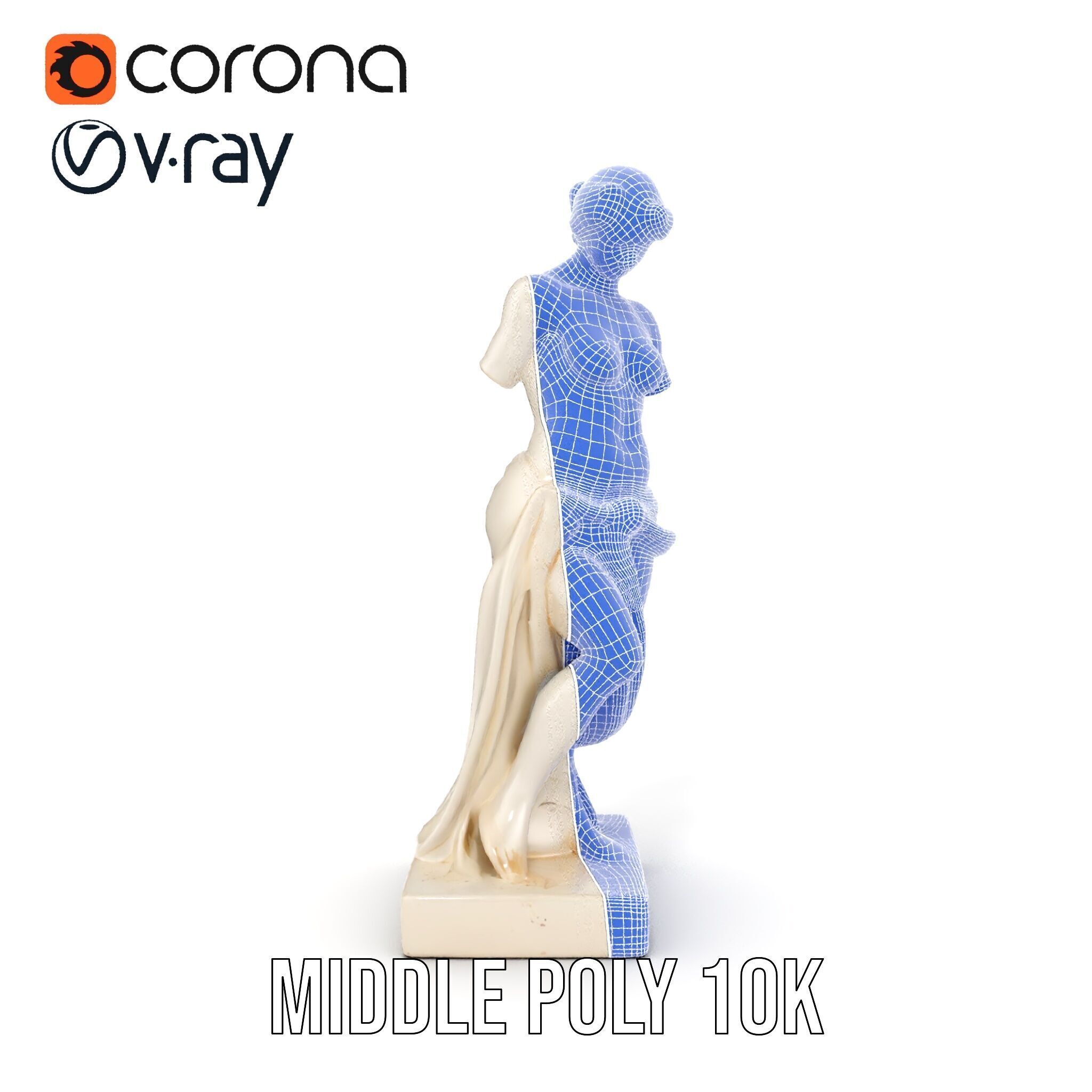 Classical Marble Statue Model Pack Low-poly 3D model_31
