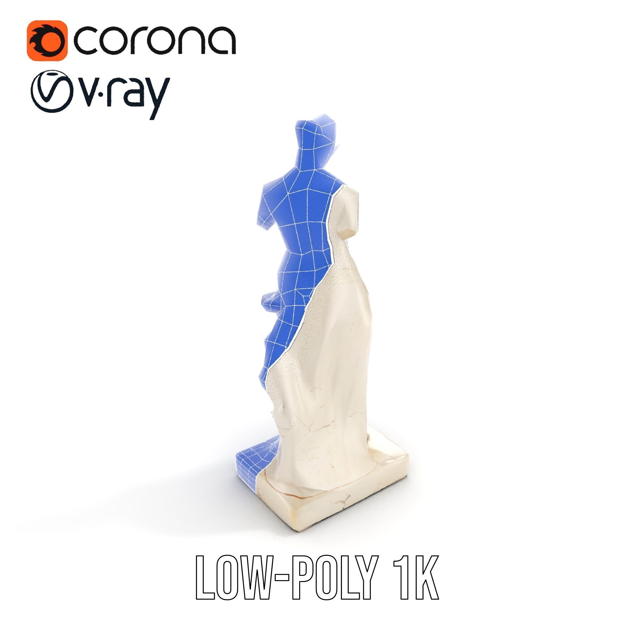Classical Marble Statue Model Pack Low-poly 3D model_13