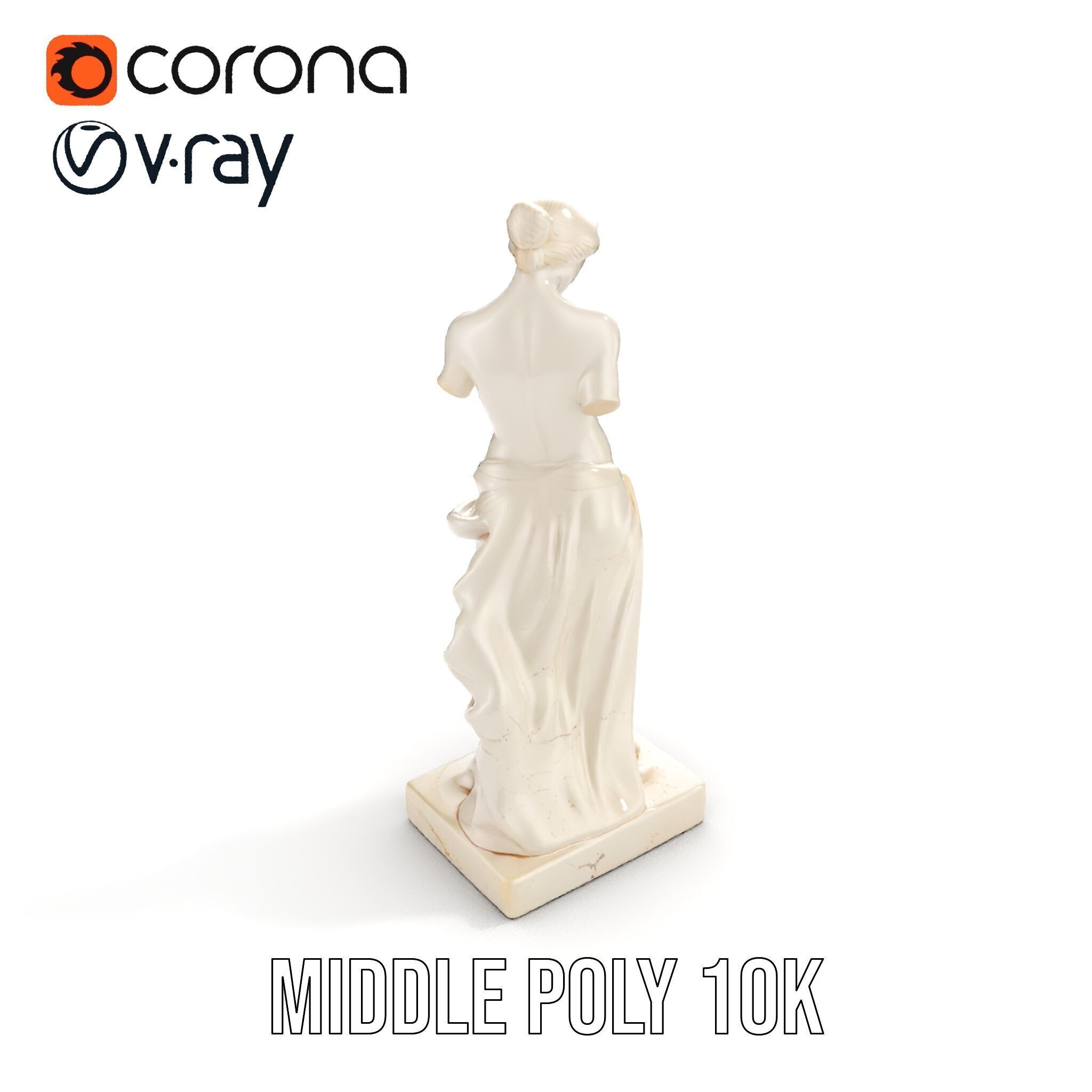 Classical Marble Statue Model Pack Low-poly 3D model_12
