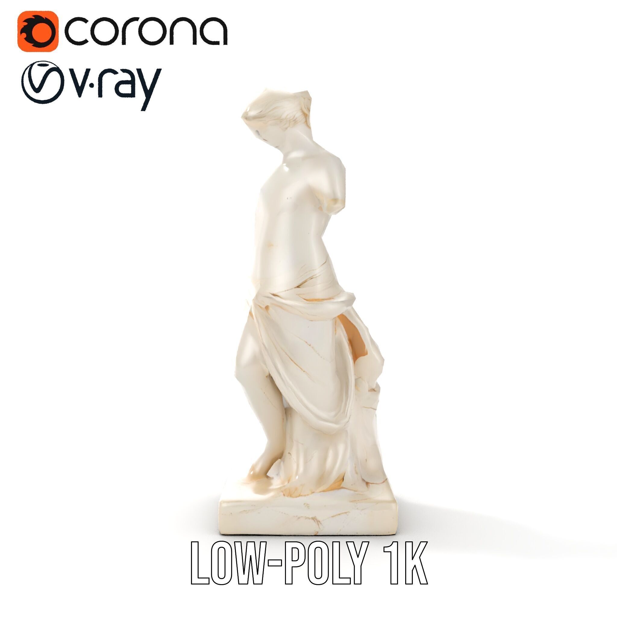 Classical Marble Statue Model Pack Low-poly 3D model_10