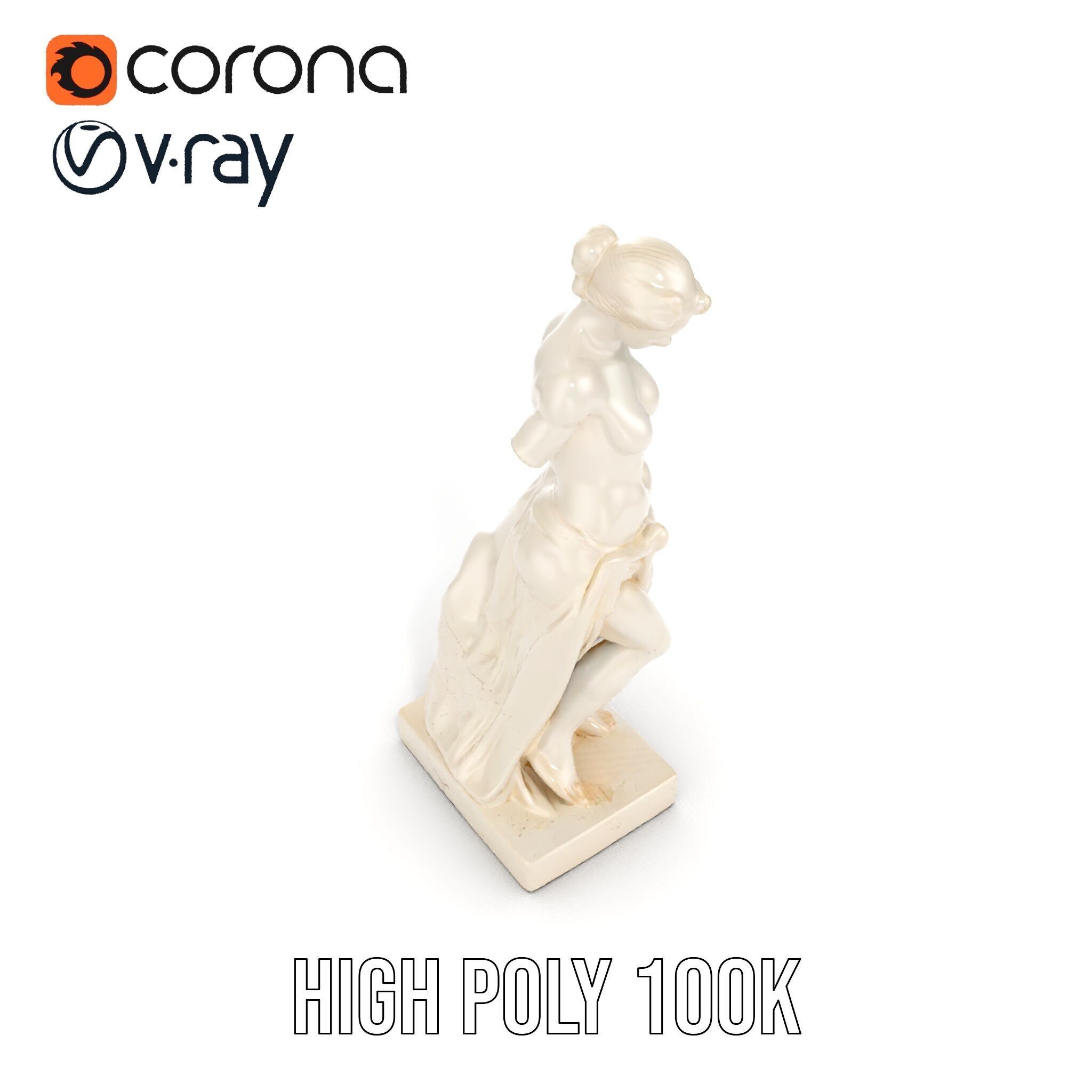 Classical Marble Statue Model Pack Low-poly 3D model_30