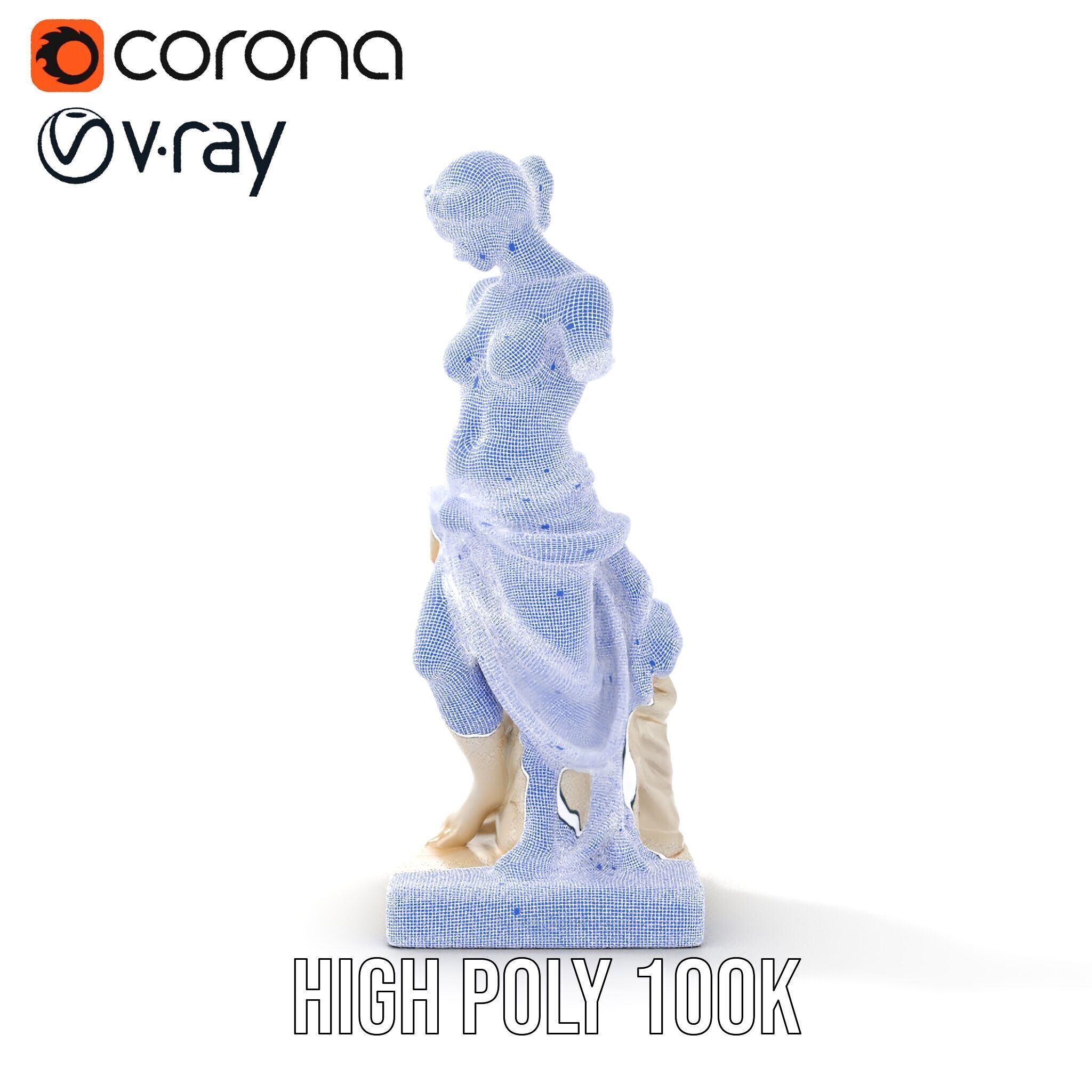 Classical Marble Statue Model Pack Low-poly 3D model_38