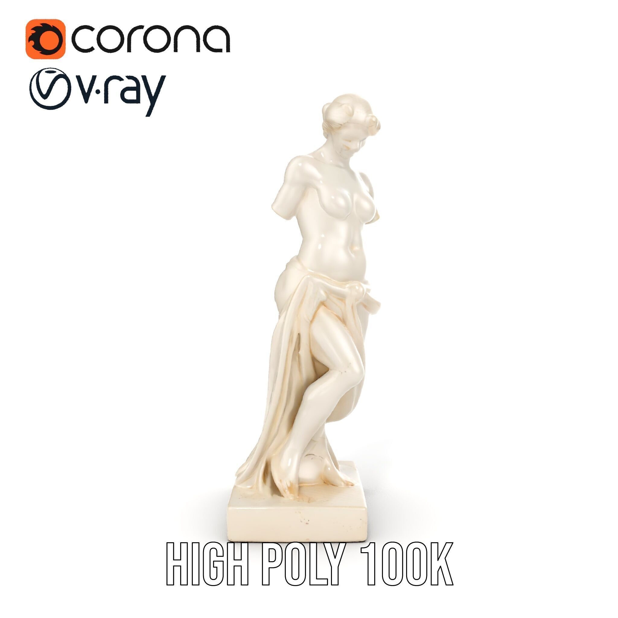 Classical Marble Statue Model Pack Low-poly 3D model_22