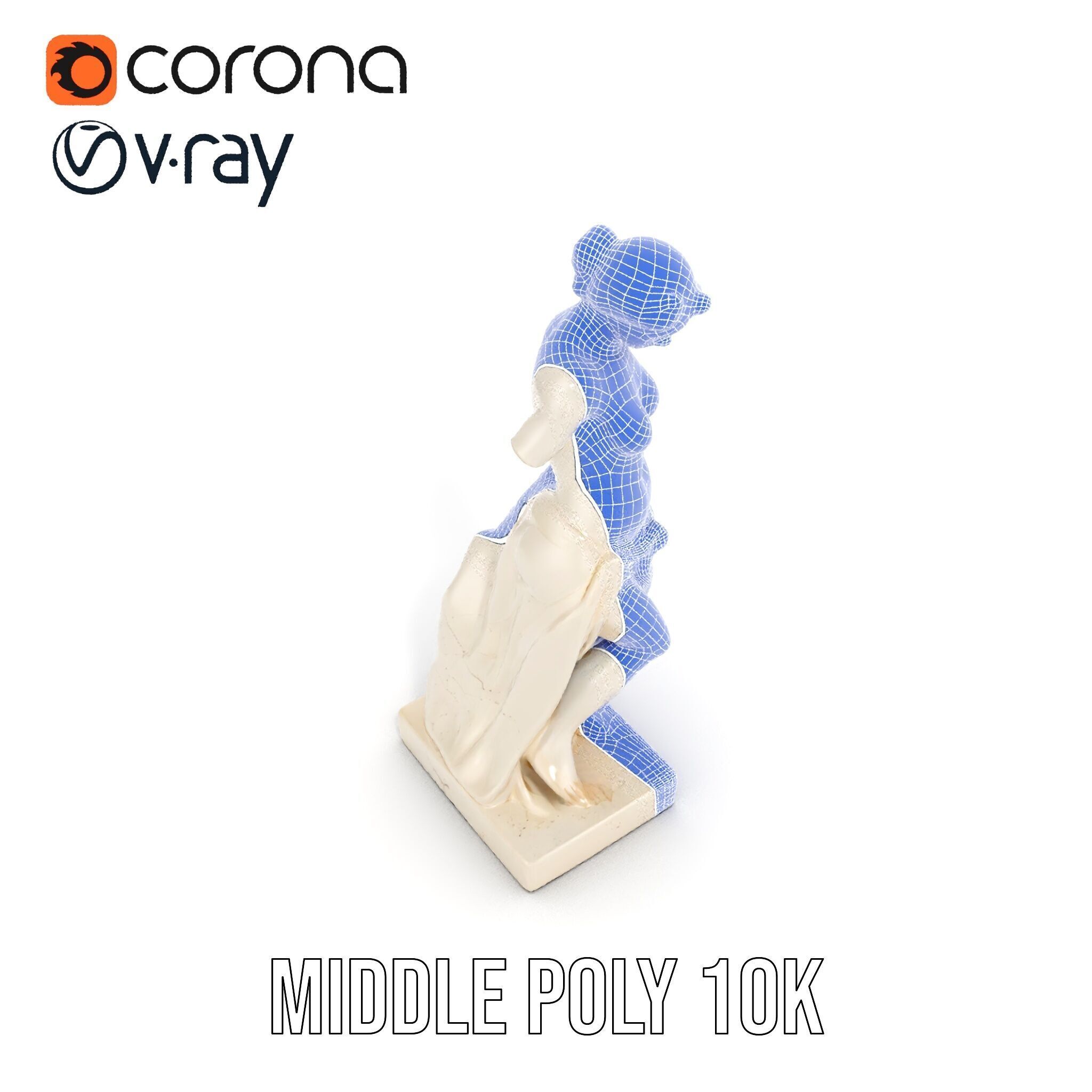 Classical Marble Statue Model Pack Low-poly 3D model_9