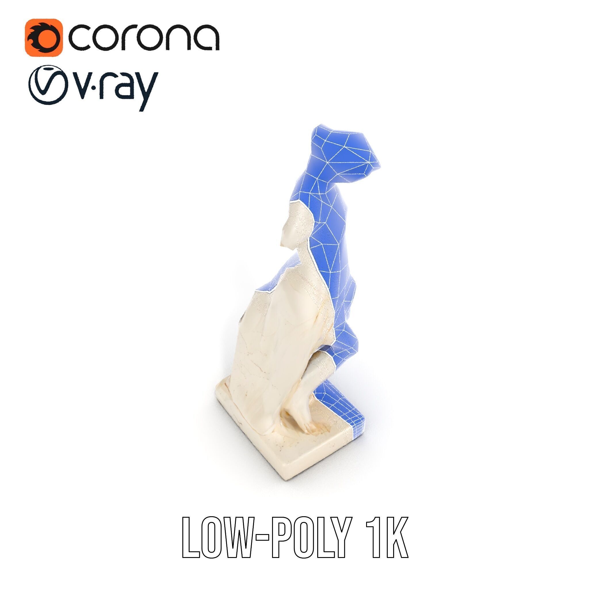 Classical Marble Statue Model Pack Low-poly 3D model_32