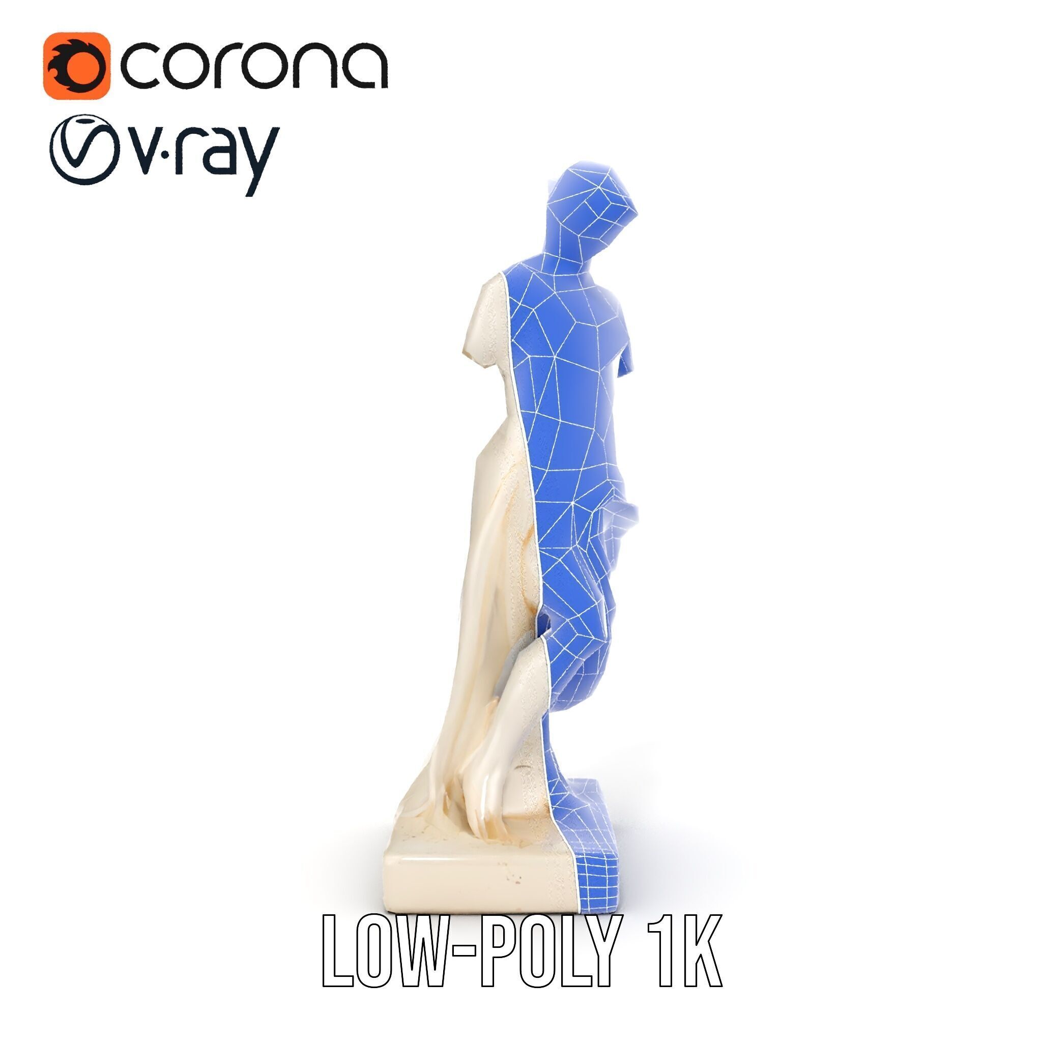 Classical Marble Statue Model Pack Low-poly 3D model_29