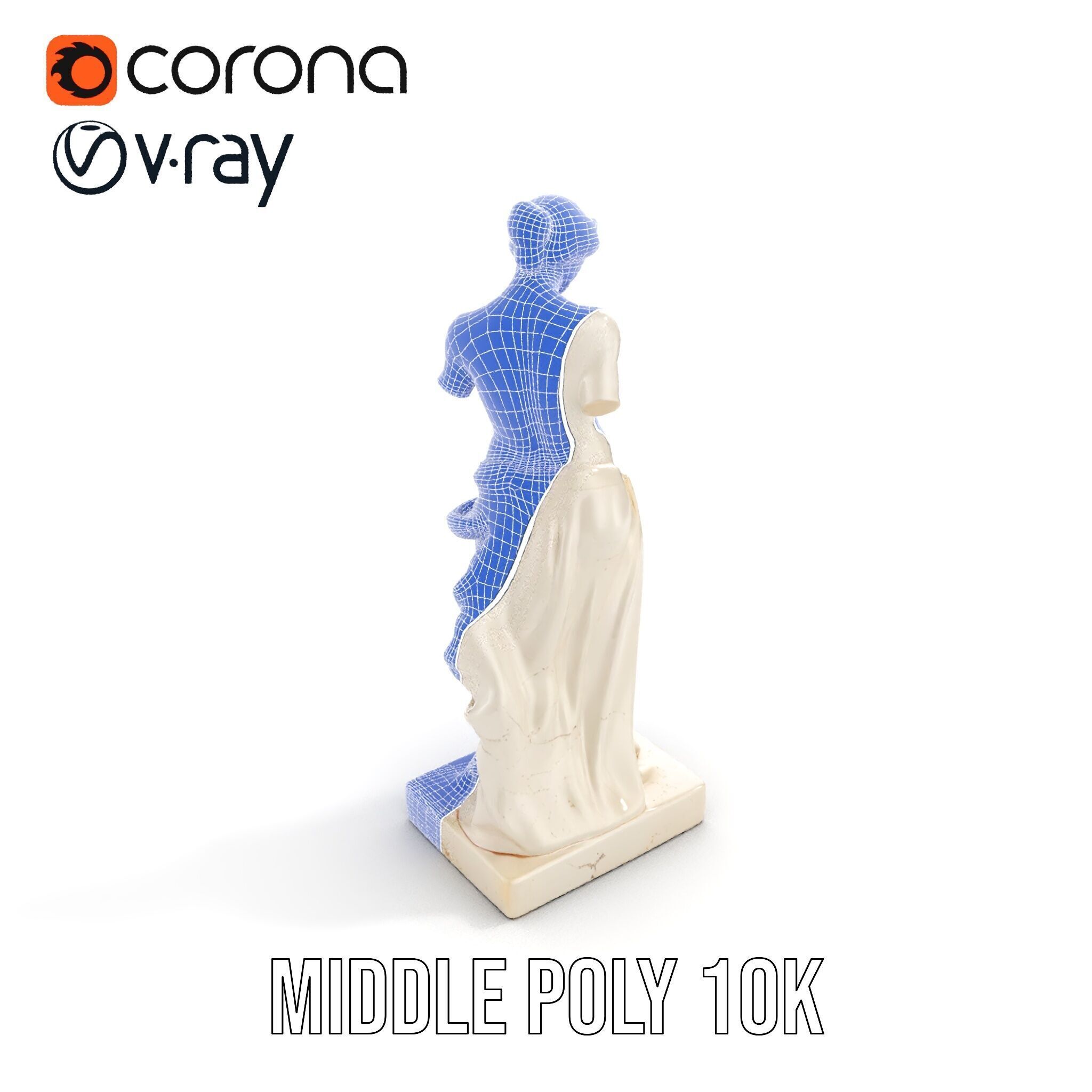 Classical Marble Statue Model Pack Low-poly 3D model_6