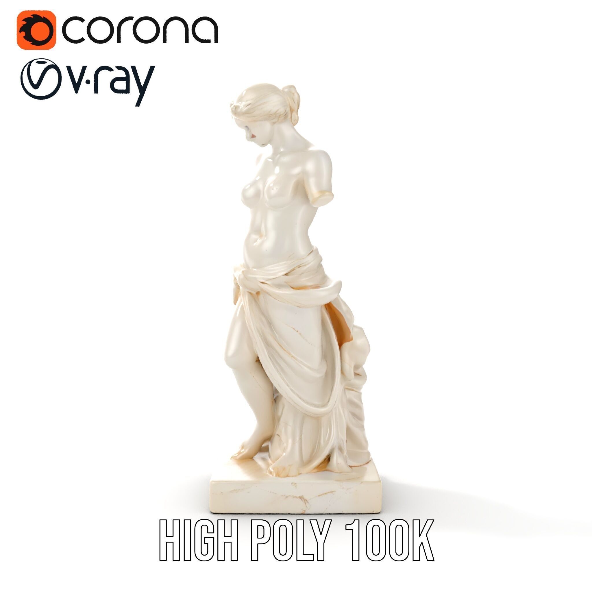 Classical Marble Statue Model Pack Low-poly 3D model_19