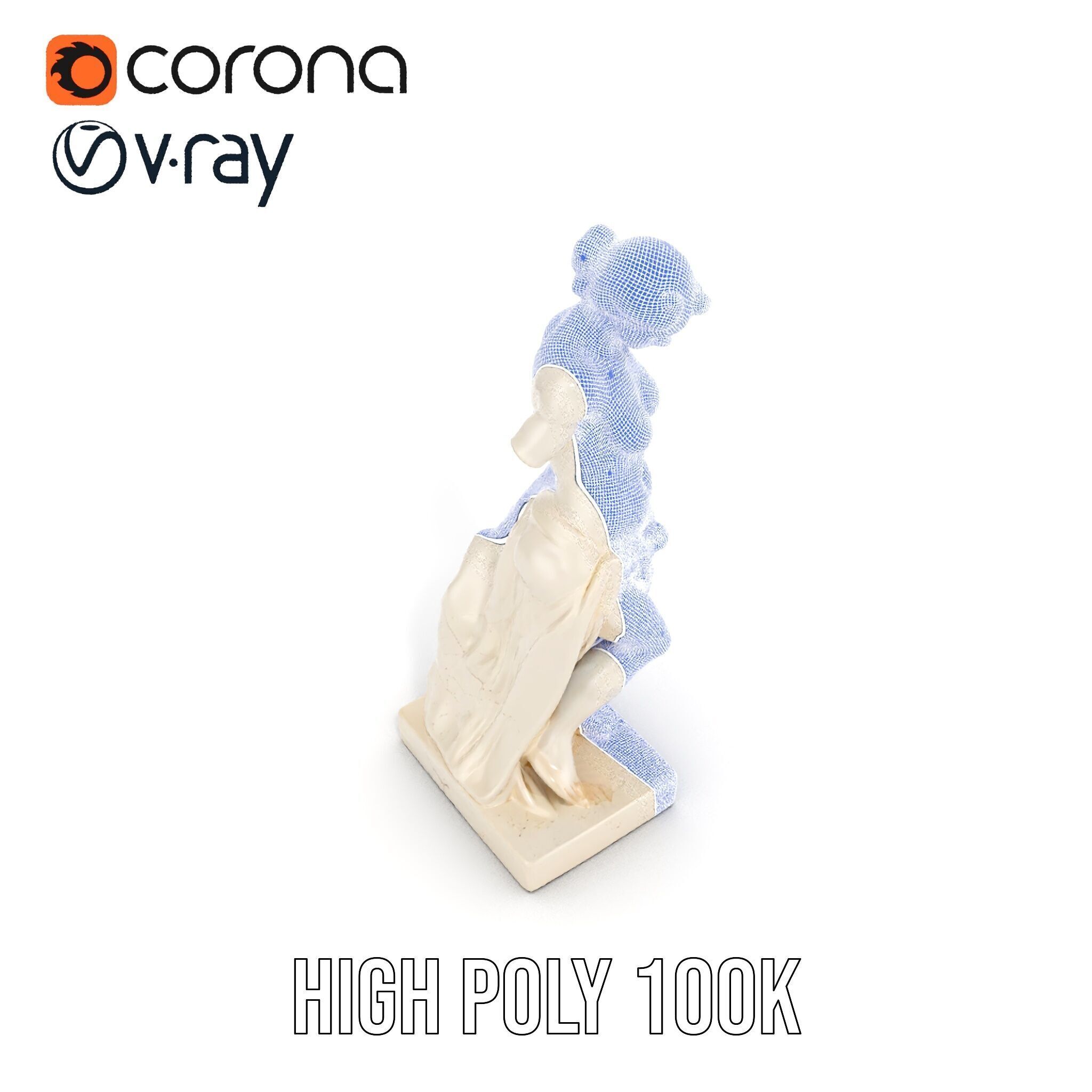 Classical Marble Statue Model Pack Low-poly 3D model_37