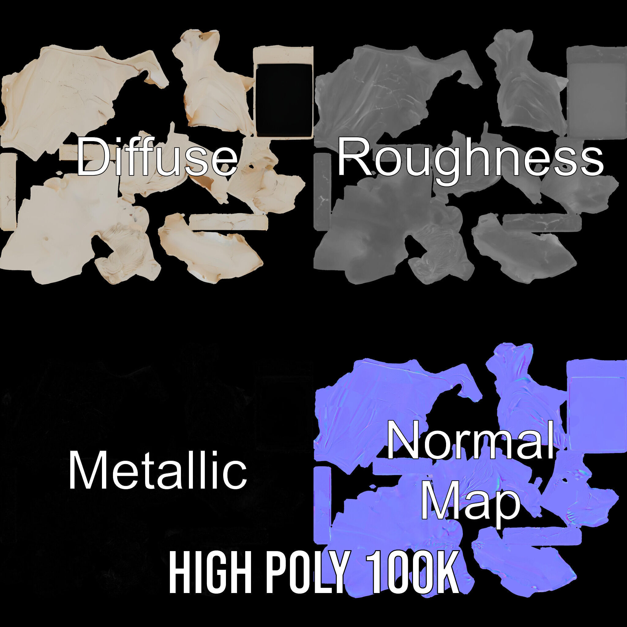 Classical Marble Statue Model Pack Low-poly 3D model_3