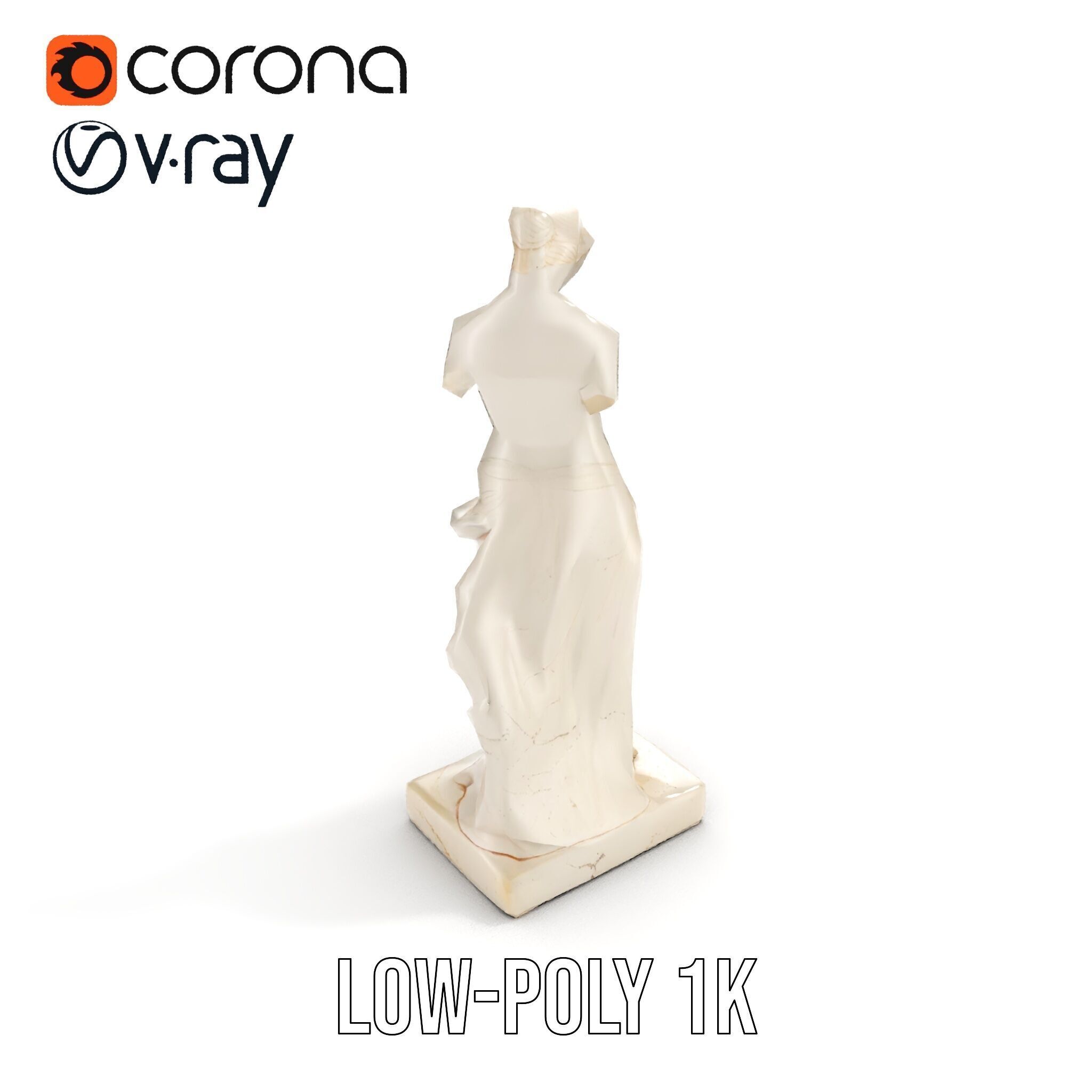 Classical Marble Statue Model Pack Low-poly 3D model_16