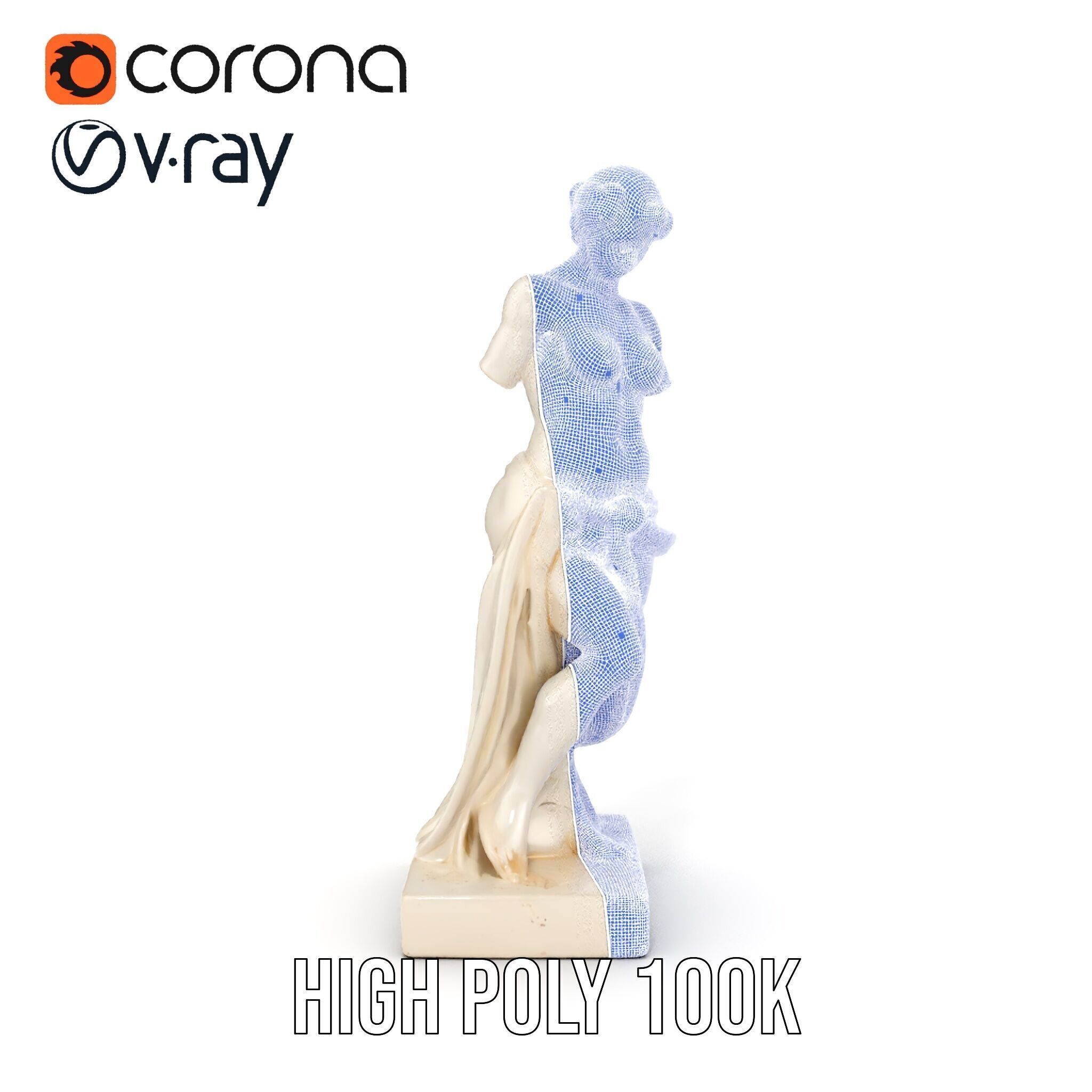Classical Marble Statue Model Pack Low-poly 3D model_35