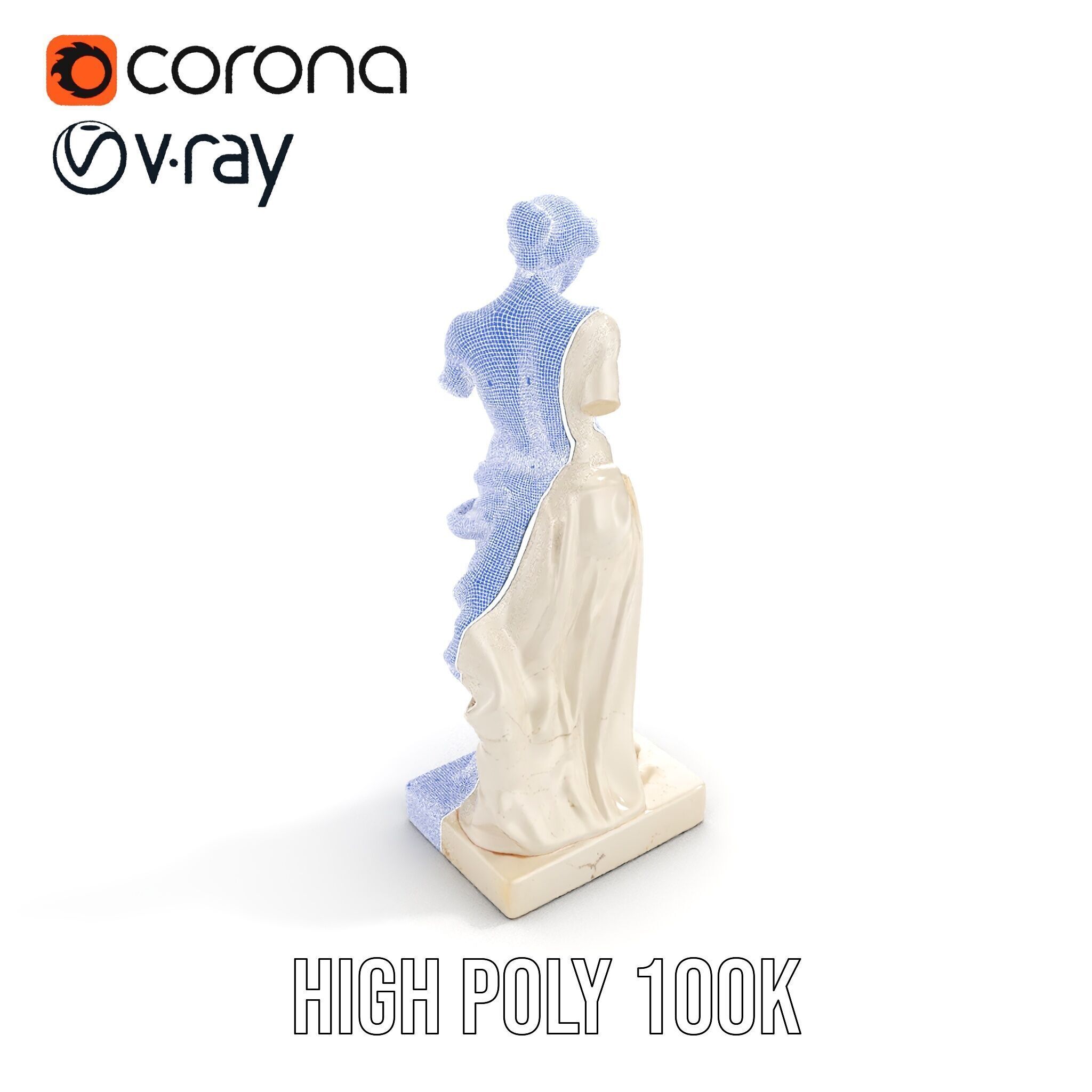 Classical Marble Statue Model Pack Low-poly 3D model_36