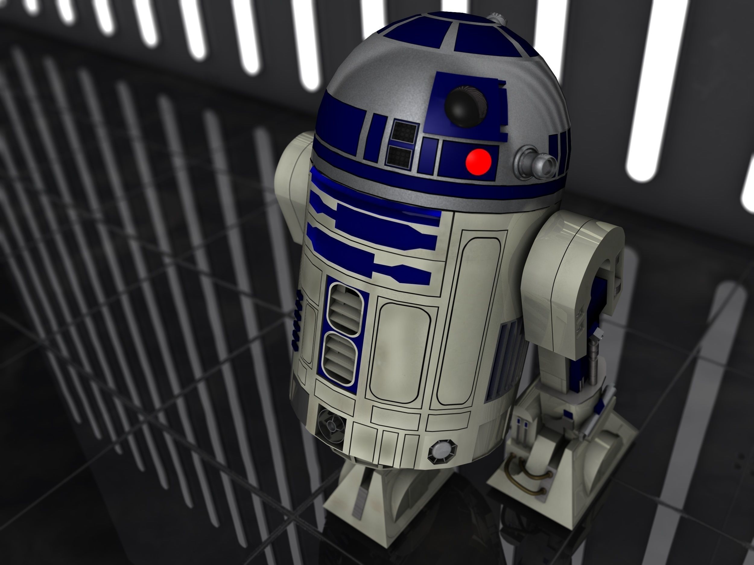 R2D2 and R5D4 Droids Star Wars 3D model_4