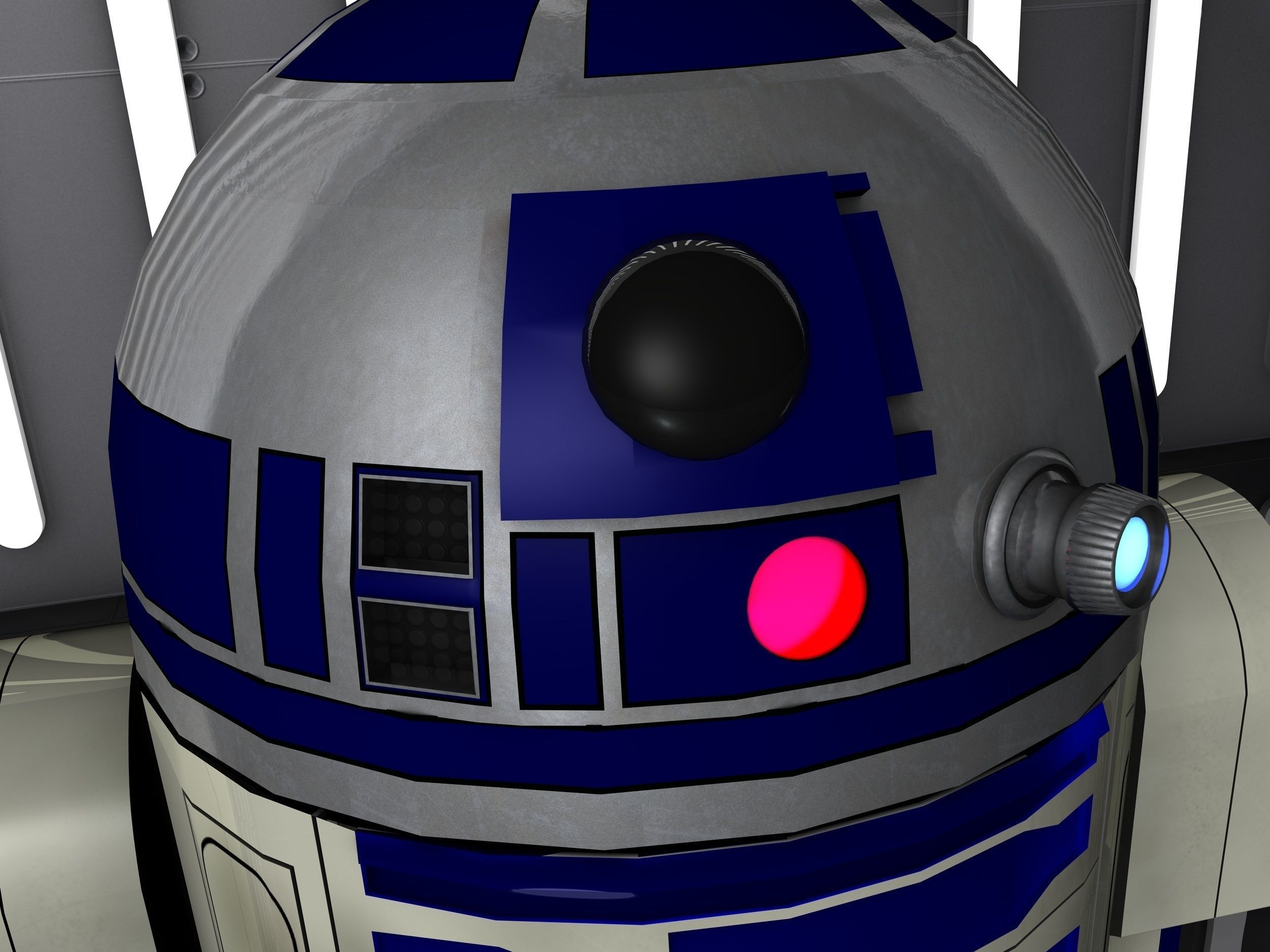 R2D2 and R5D4 Droids Star Wars 3D model_10