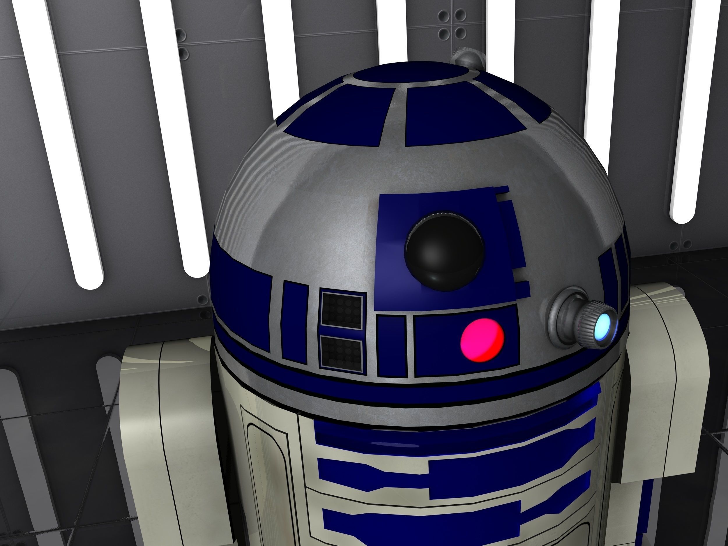 R2D2 and R5D4 Droids Star Wars 3D model_2
