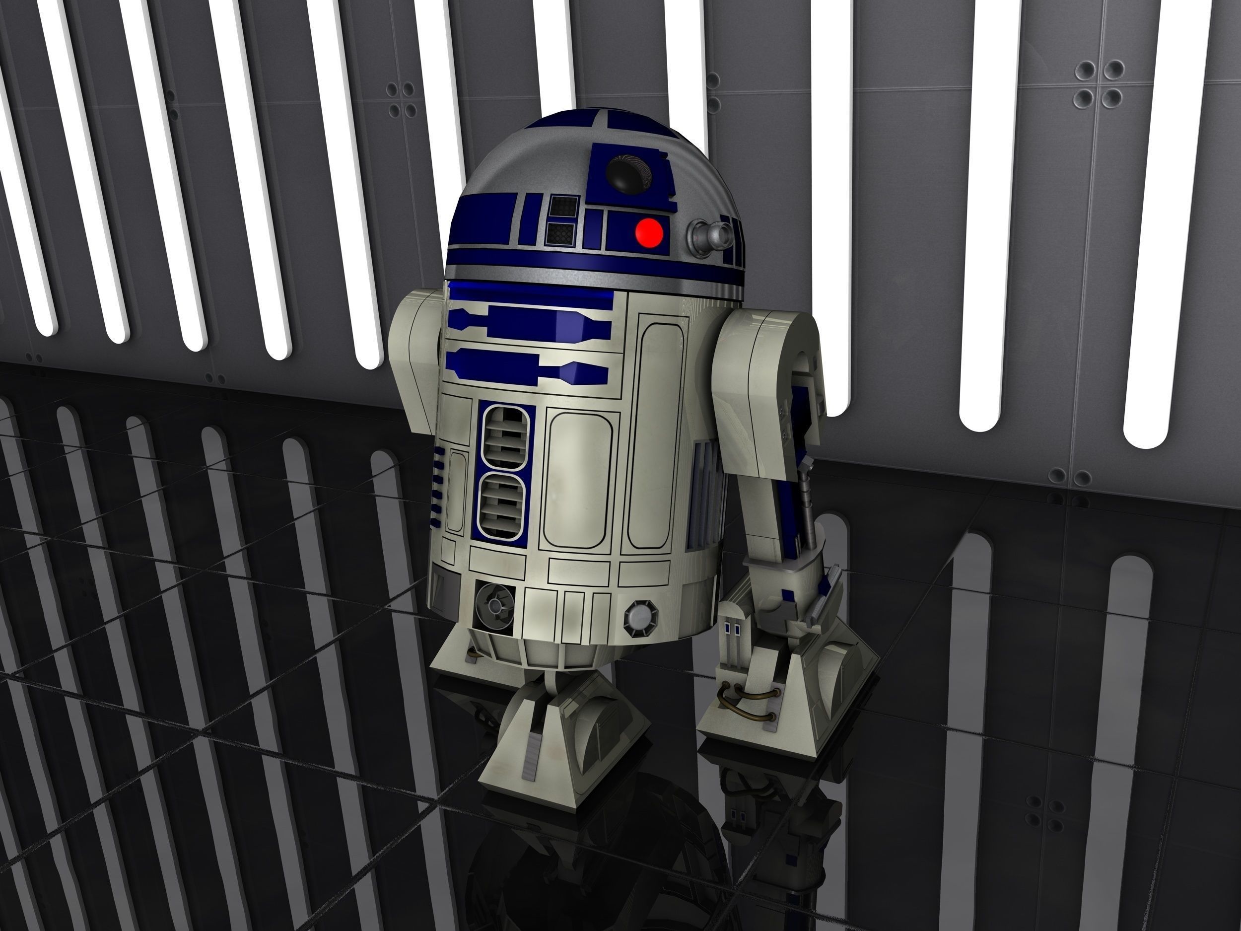 R2D2 and R5D4 Droids Star Wars 3D model_1