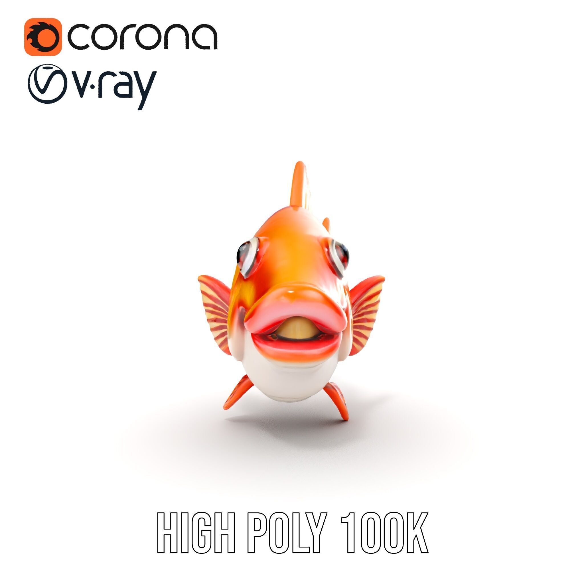 Cartoon Fish Character D Model Pack Low-poly 3D model_26
