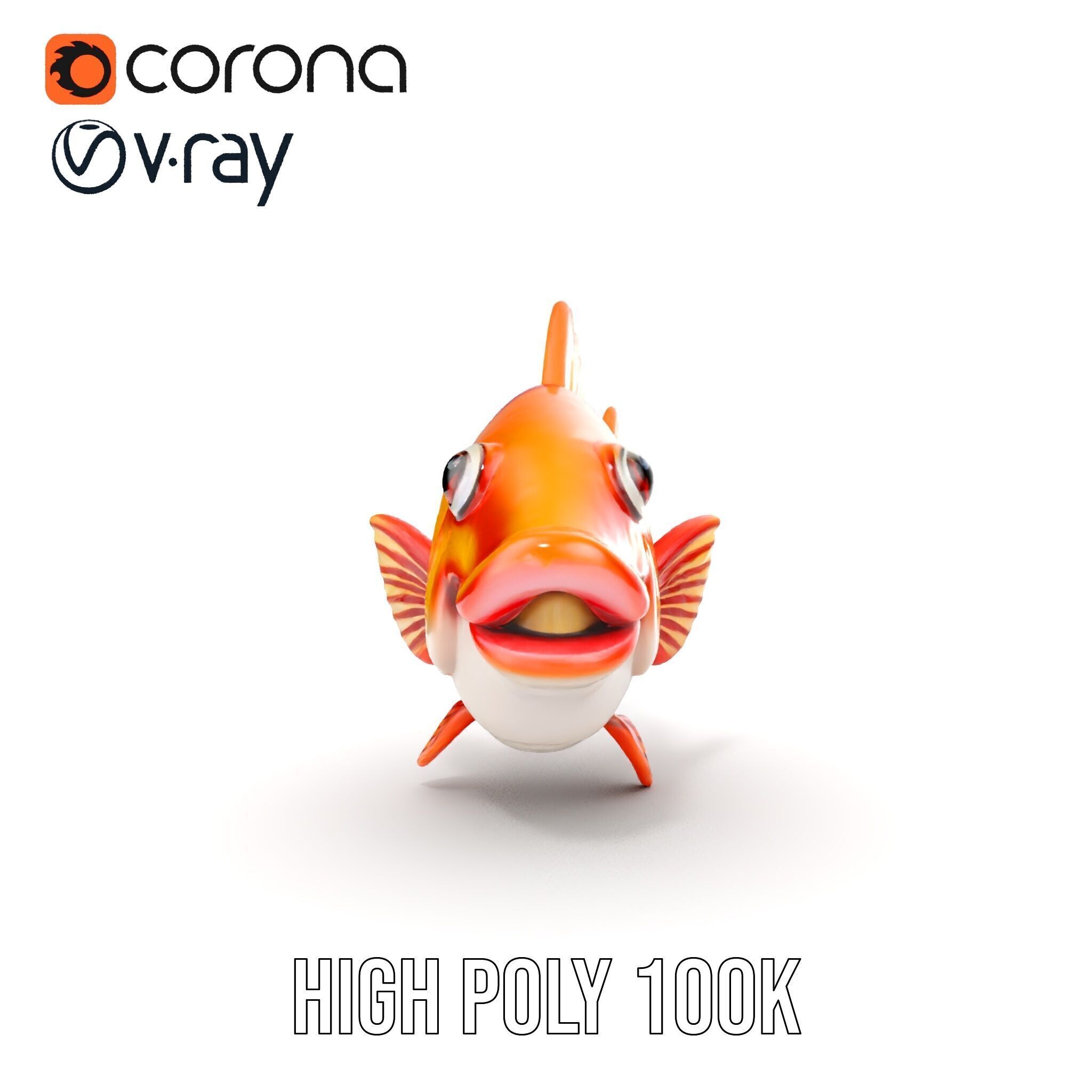 Cartoon Fish Character D Model Pack Low-poly 3D model_32