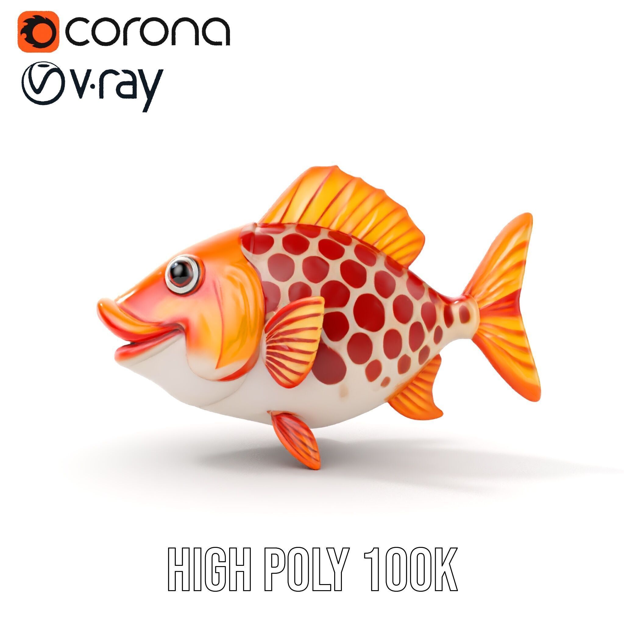 Cartoon Fish Character D Model Pack Low-poly 3D model_24