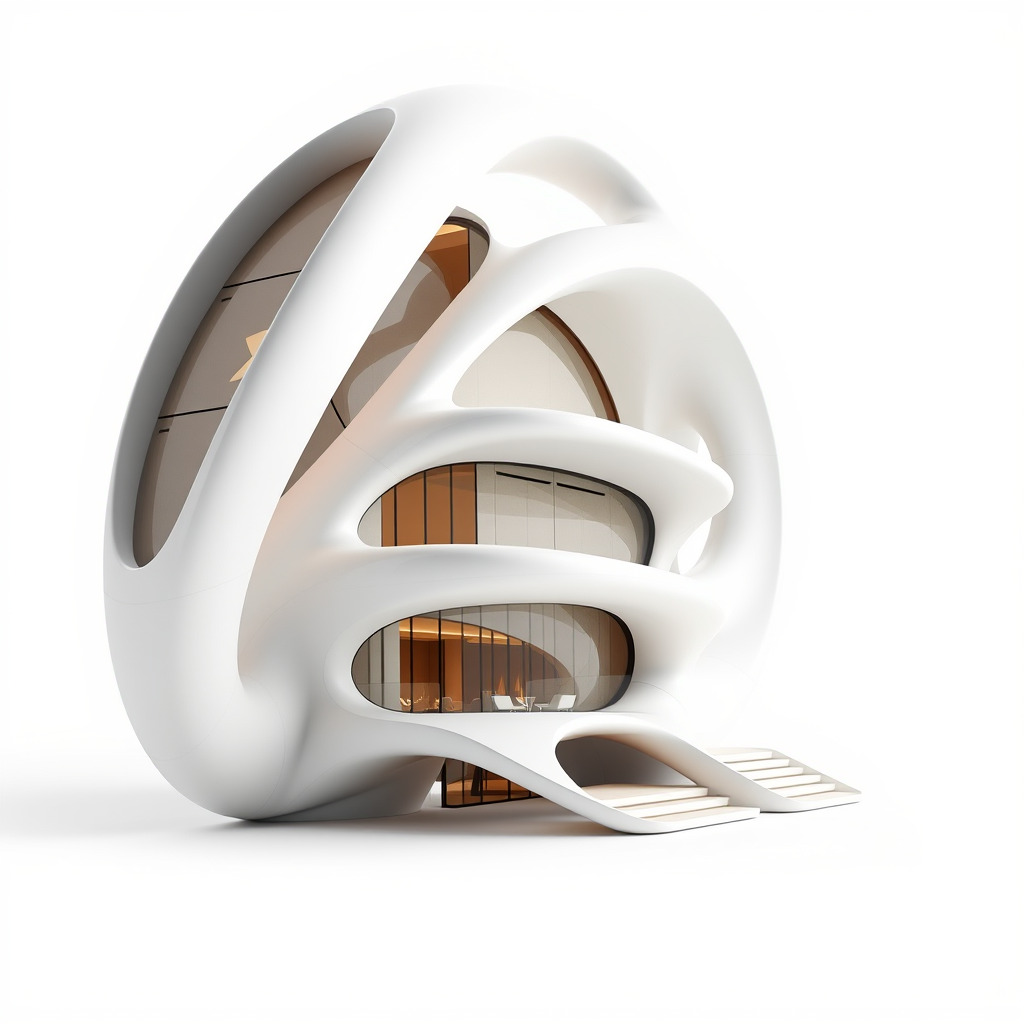 Futuristic Organic Architecture Model Pack Low-poly 3D model_2