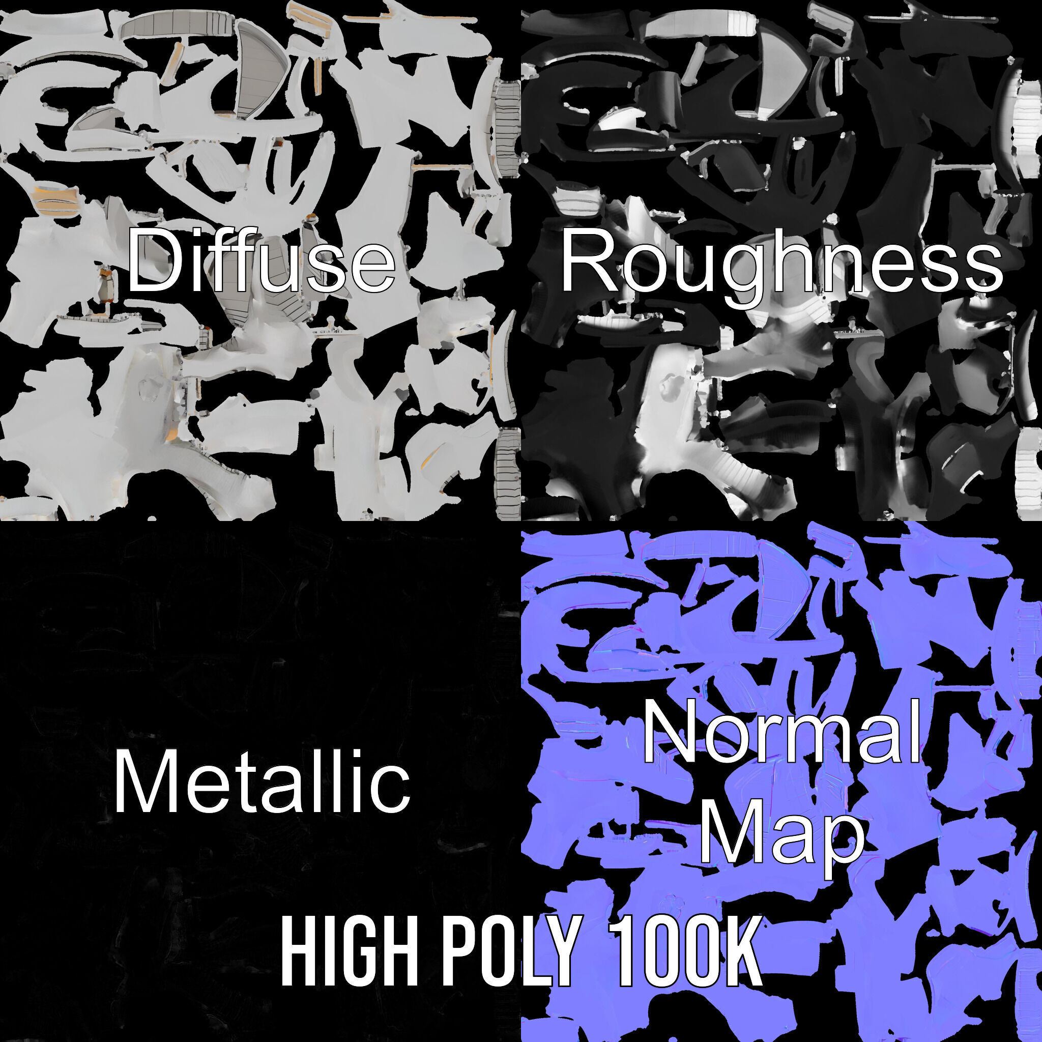 Futuristic Organic Architecture Model Pack Low-poly 3D model_3