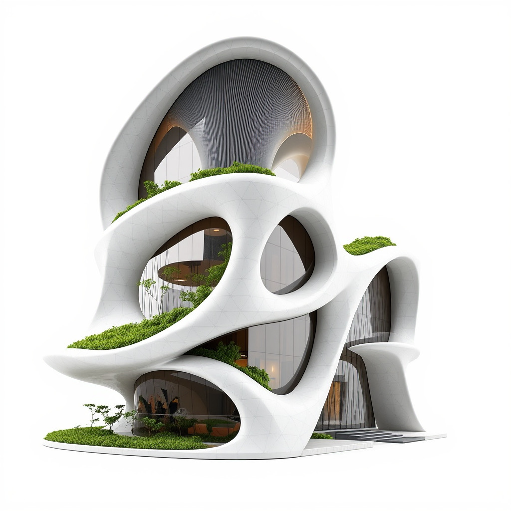 Futuristic Architectural Building D Model Pack Low-poly 3D model_2