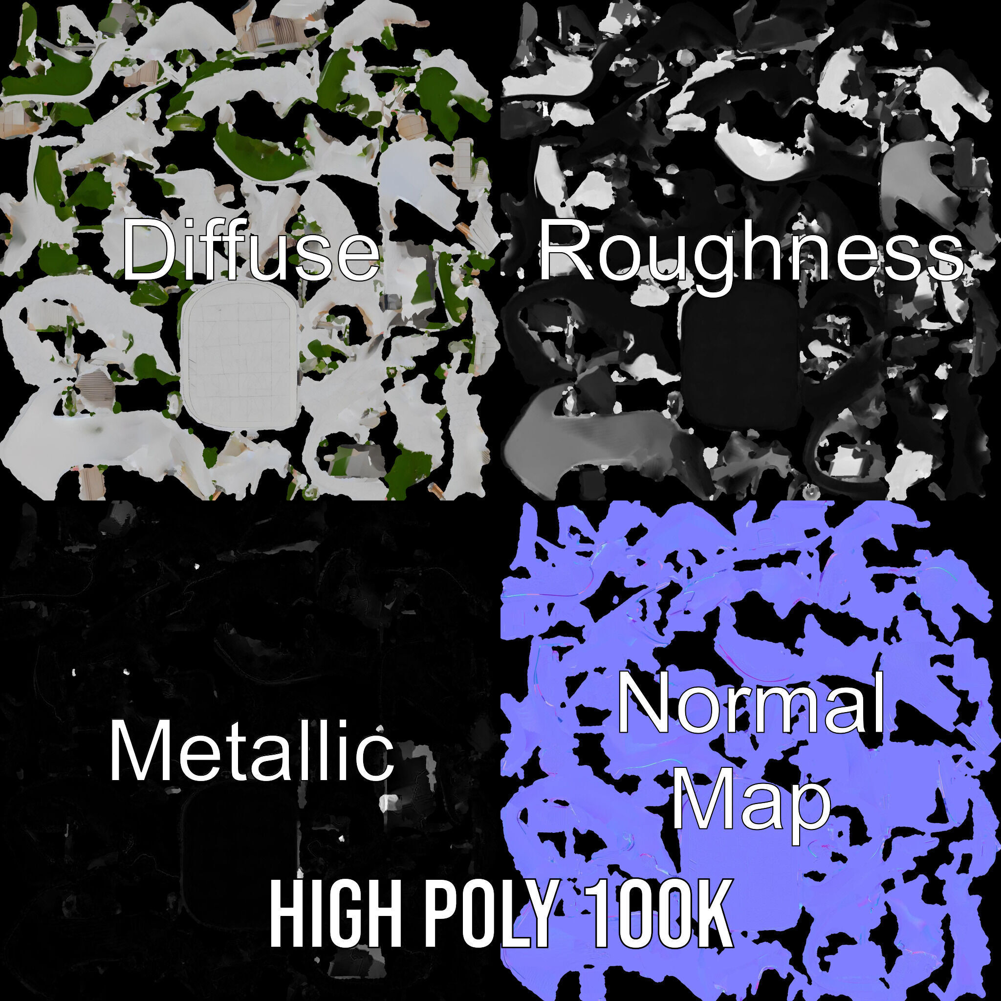 Futuristic Architectural Building D Model Pack Low-poly 3D model_3