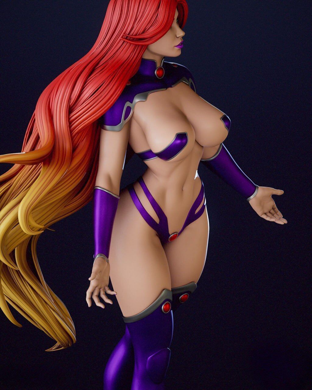 Starfire  sexy Alien Warrior Princess STL 3D print model_2