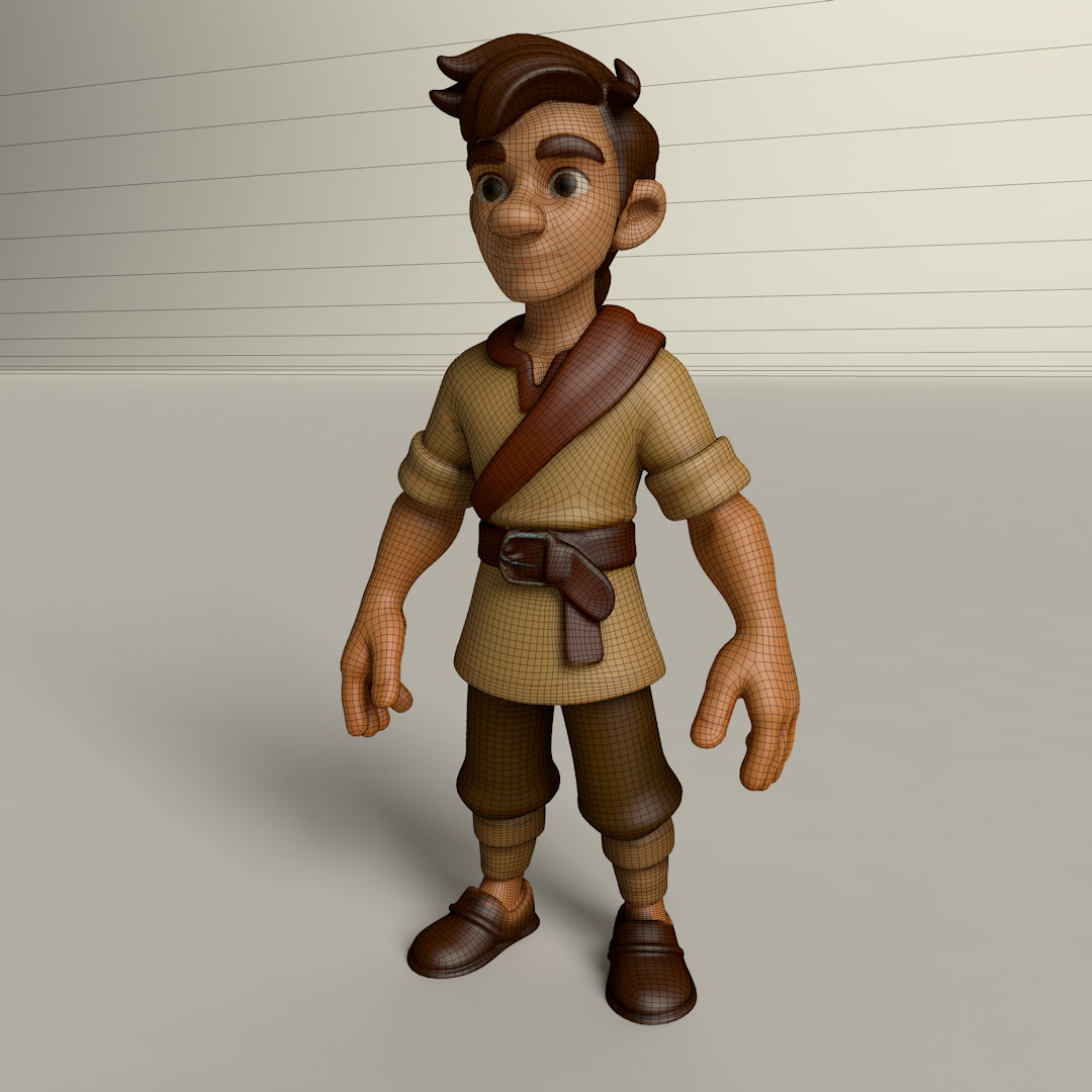 Stylized Game Ready Human Character Rigged named Molluvet Low-poly 3D model_2